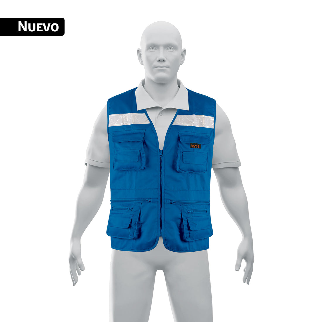Chaleco brigadista reforzado, azul rey, EG, TRUPER EXPERT