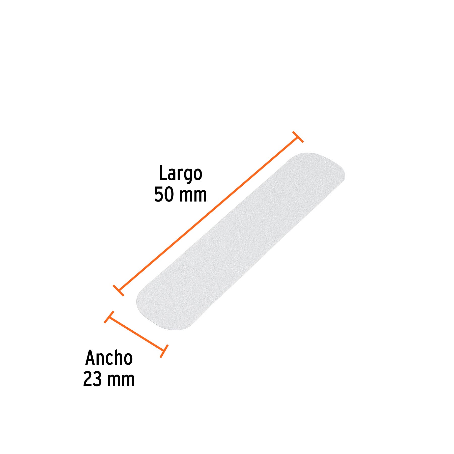 Tarjeta 6 tiras 23cm antiderrapantes blancas 50mm c/abrasivo