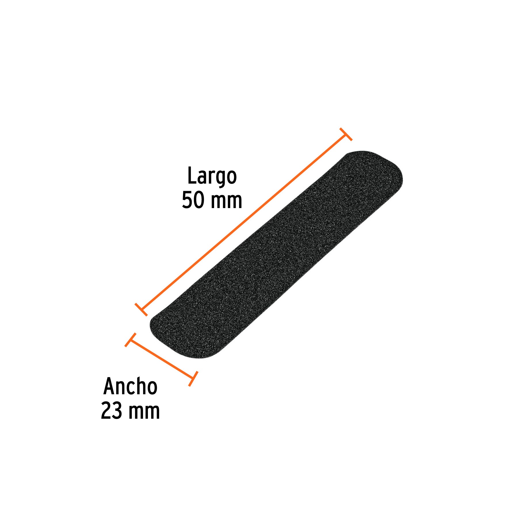 Tarjeta 6 tiras 23cm antiderrapantes negras 50mm c/abrasivo