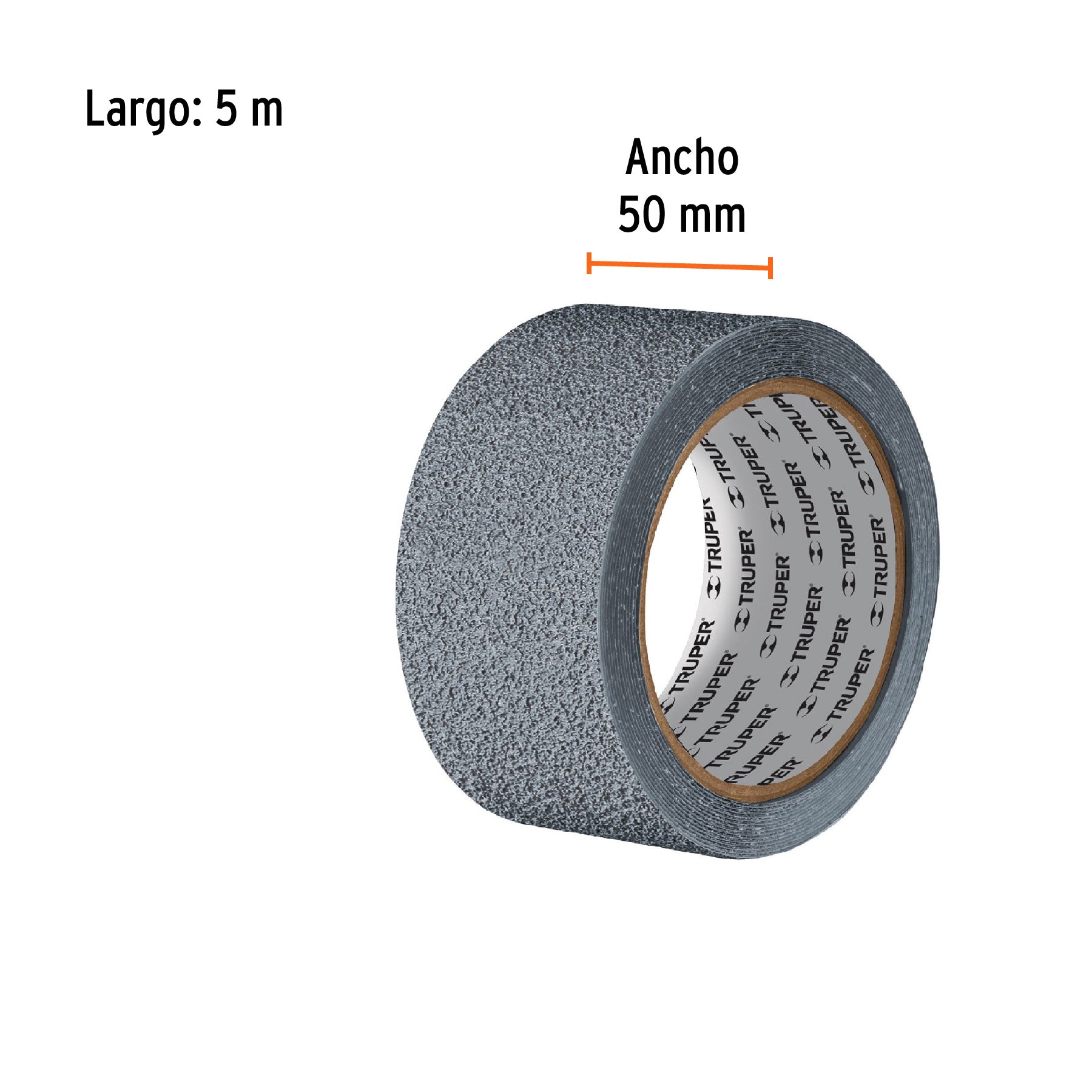 Rollo de 5 m cinta antiderrapante 50mm gris p/áreas húmedas