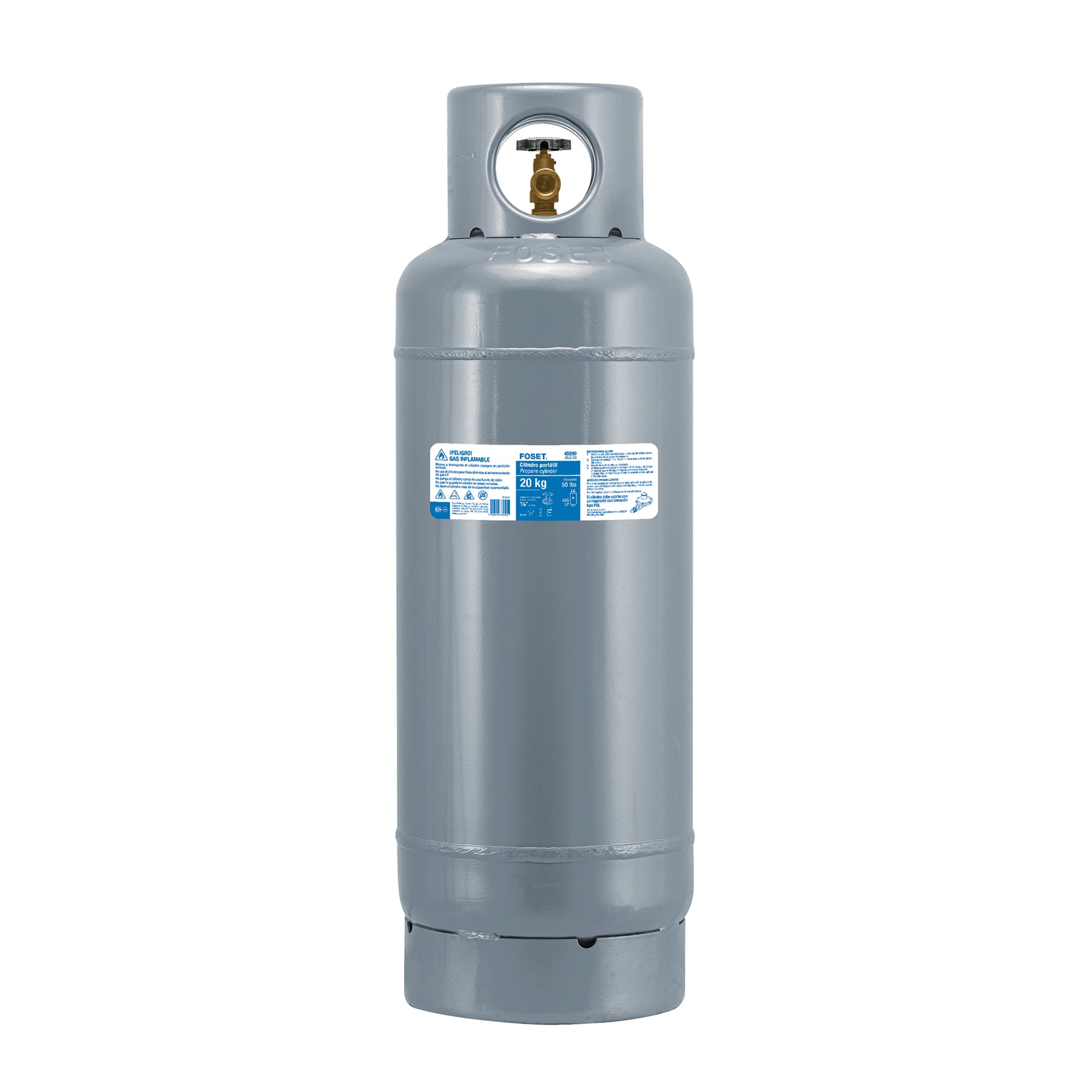 Cilindro portátil para gas LP, 20kg (44lb) FOSET