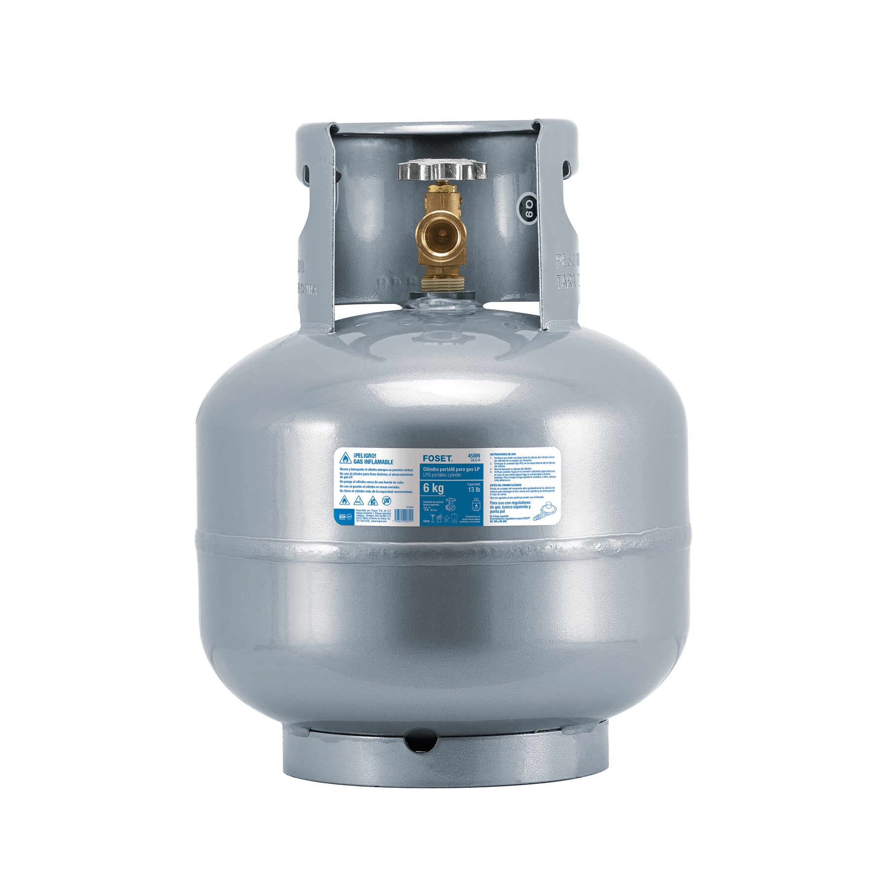 Cilindro portátil para gas LP, 6kg (13lb) FOSET