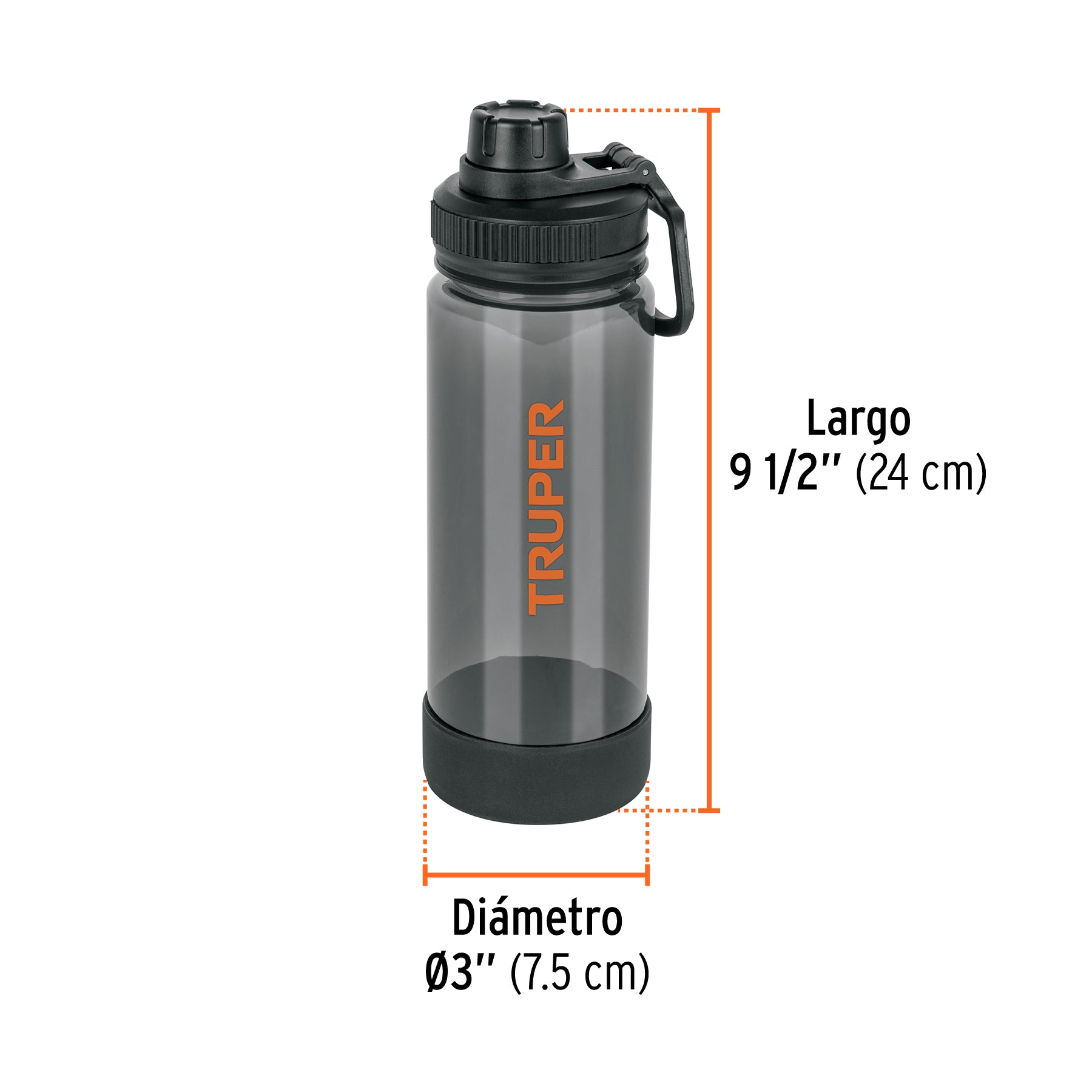 Botella de plástico, para agua, 740 ml, TRUPER