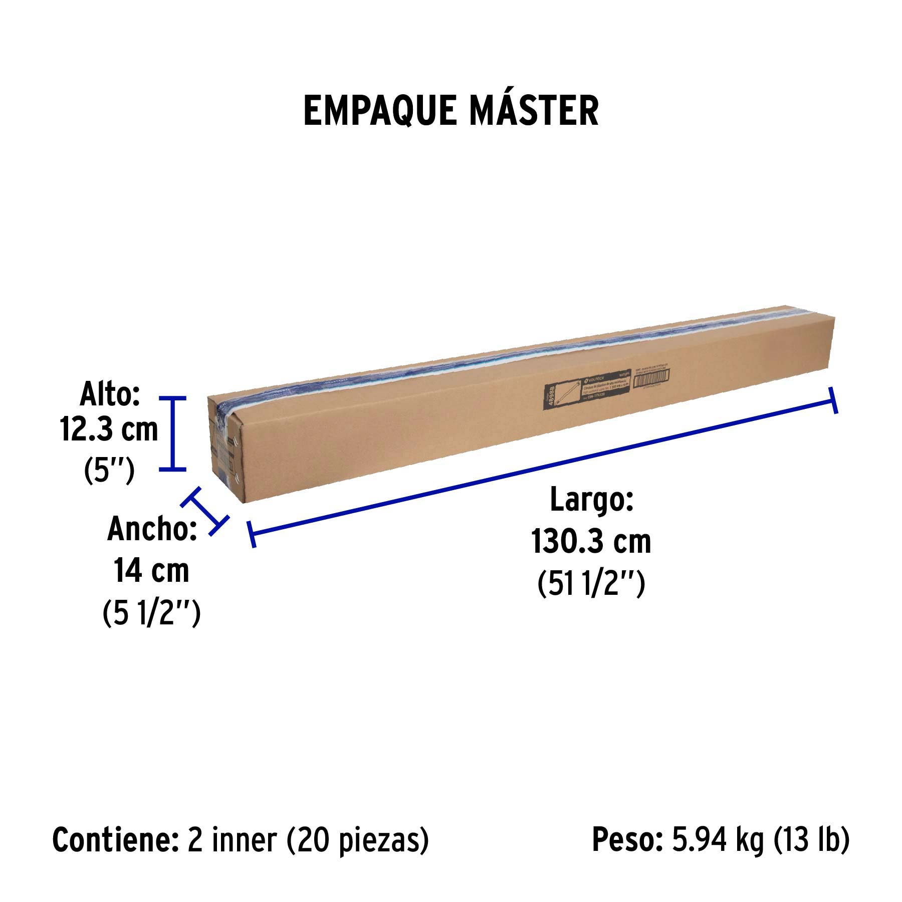 Bolsa con 10 cinchos plásticos 175 lb, 1200 x 9 mm, natural - Empaque