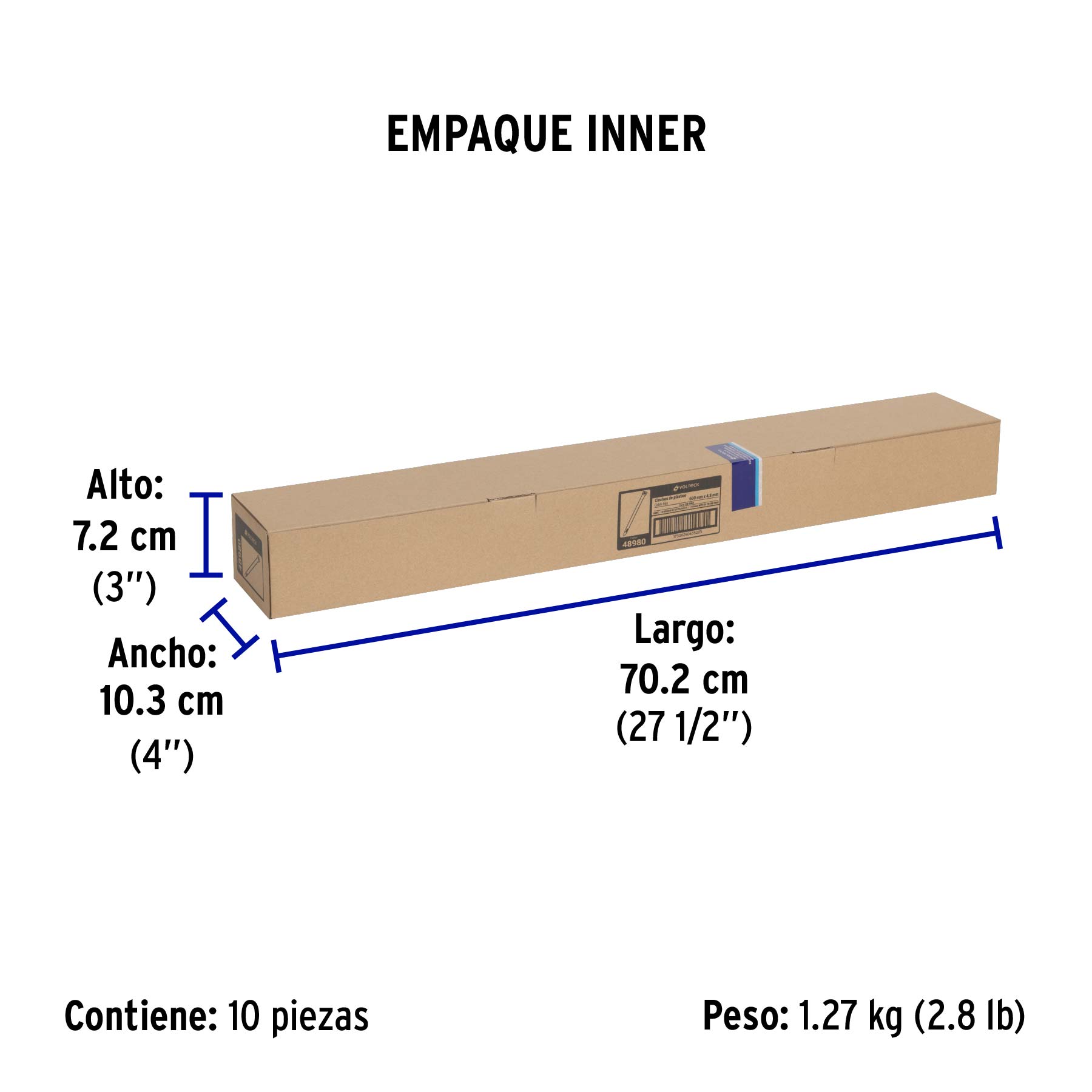 Bolsa con 25 cinchos plásticos 50 lb, 600 x 4.5 mm, natural - Empaque