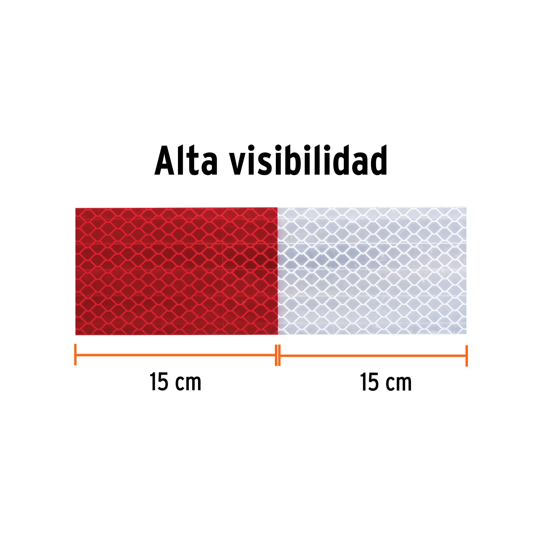 Rollo de 9 m x 2" de cinta reflejante de PVC, TRUPER