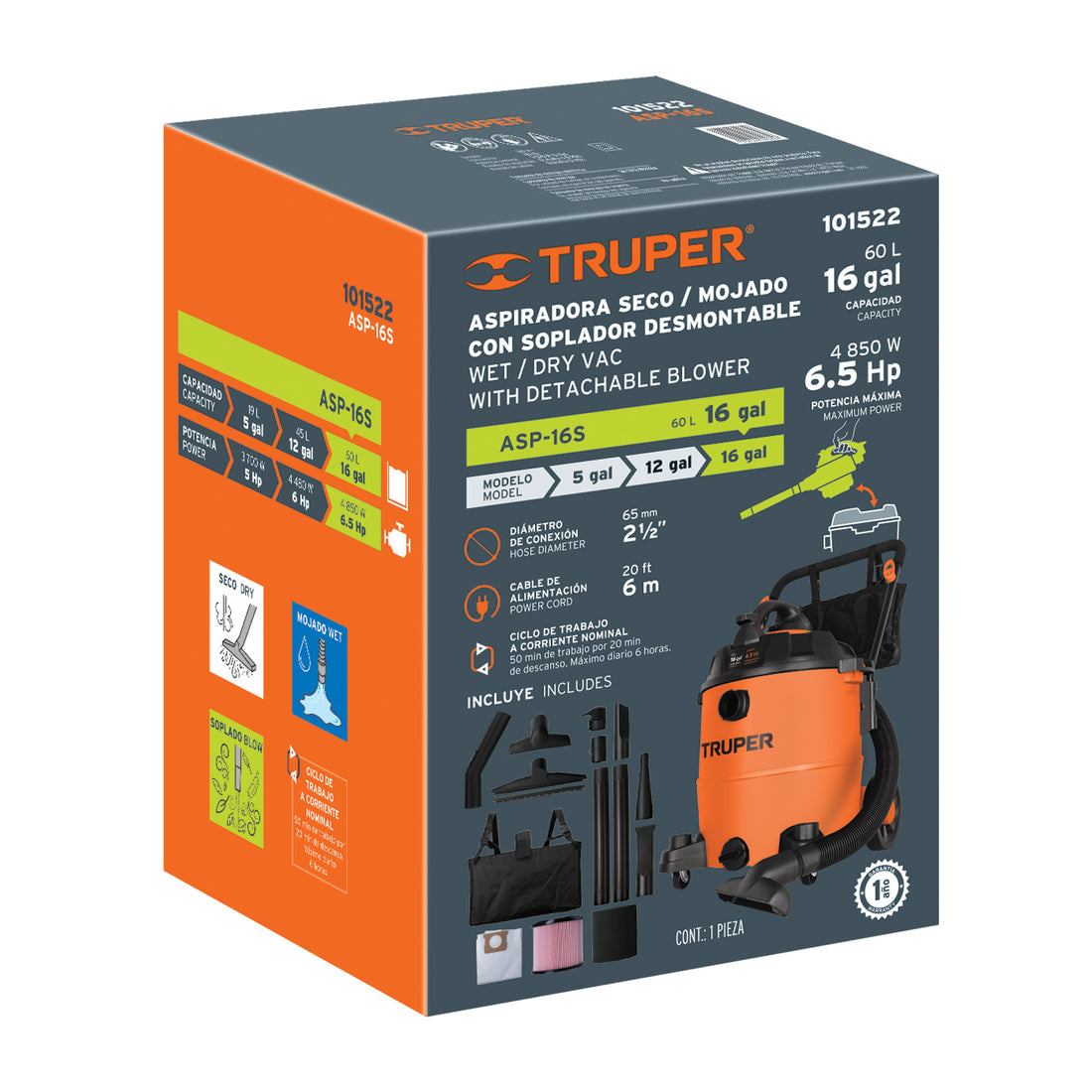 Caja de empaque de repuesto para ASP-16S, TRUPER