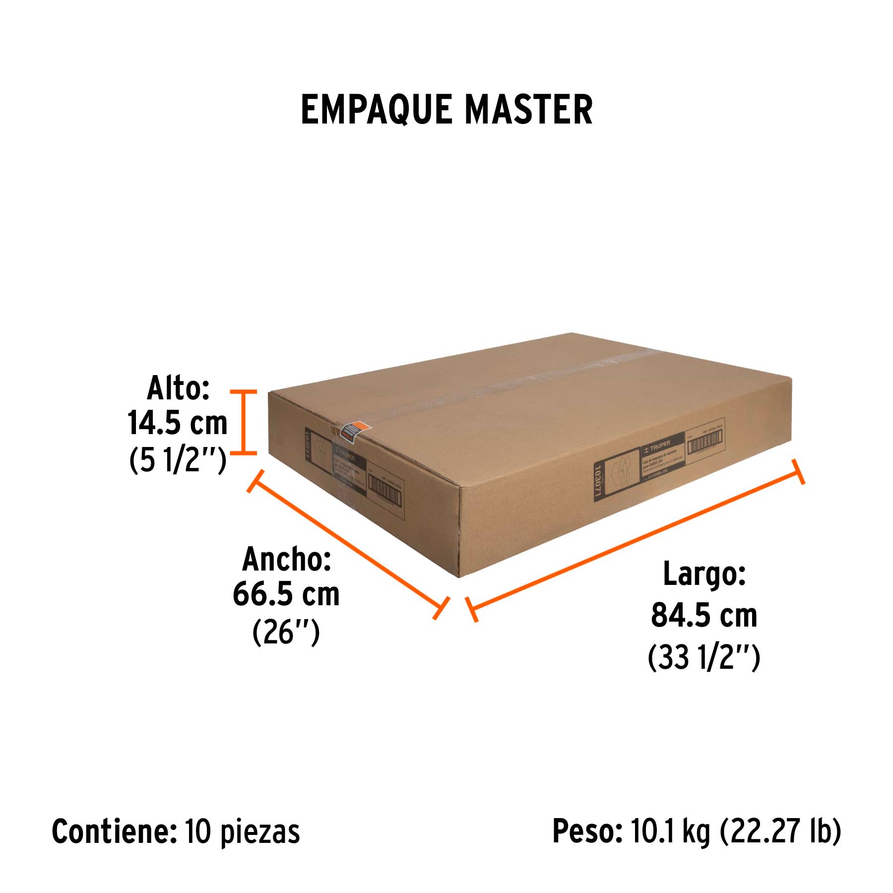 Caja de empaque de repuesto para CARBA-200, TRUPER - Empaque