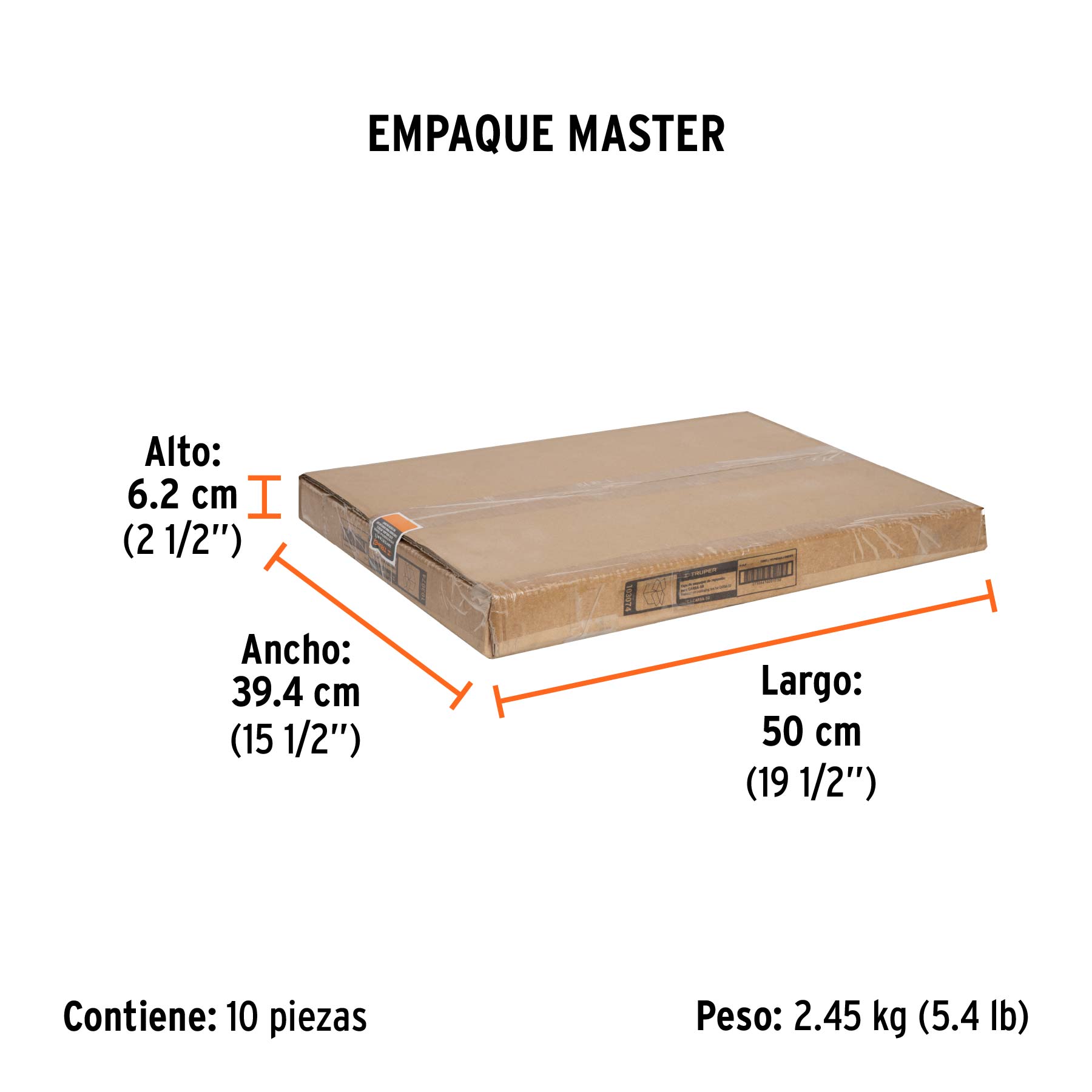 Caja de empaque de repuesto para CARBA-50, TRUPER - Empaque