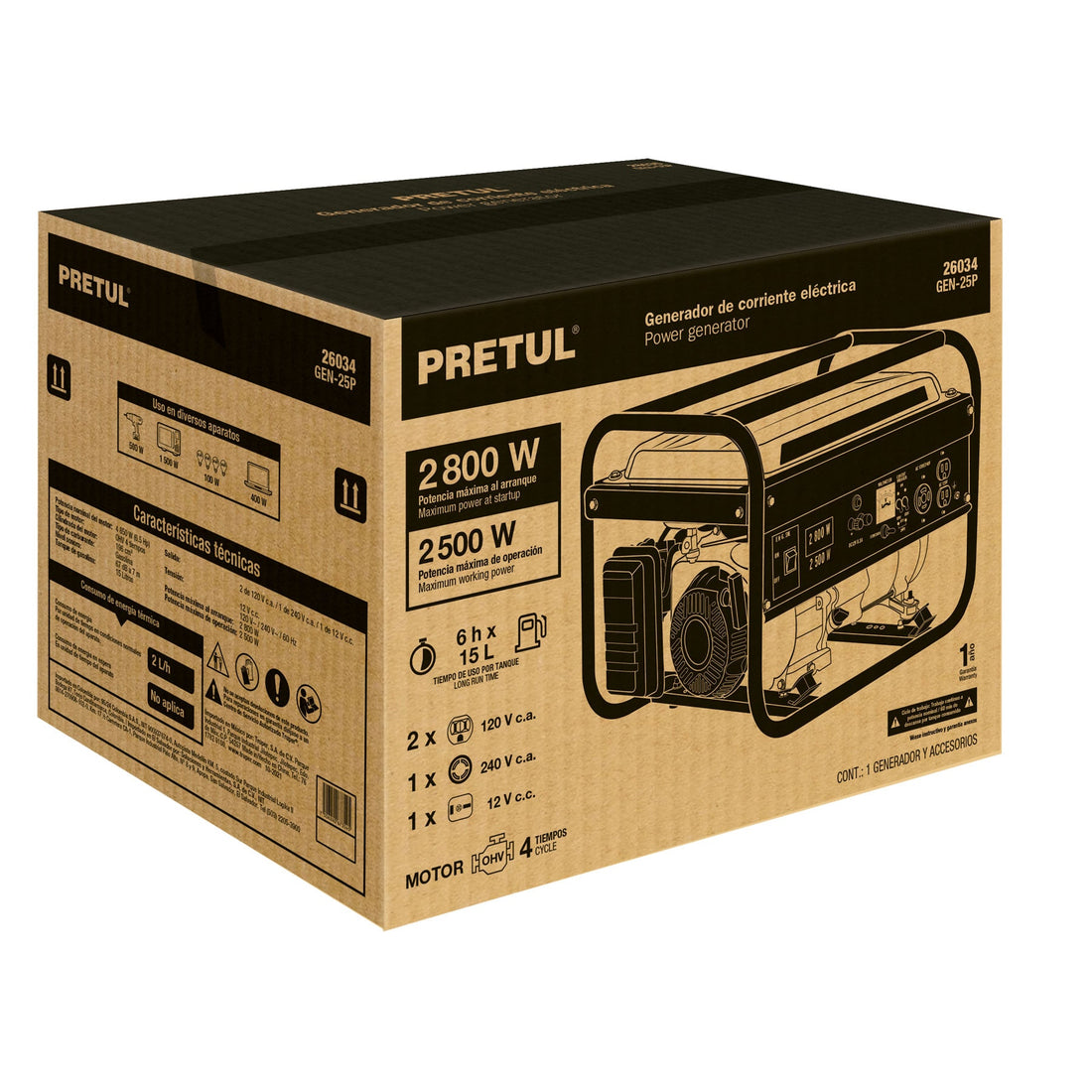 Caja de empaque de repuesto GEN-25P, PRETUL
