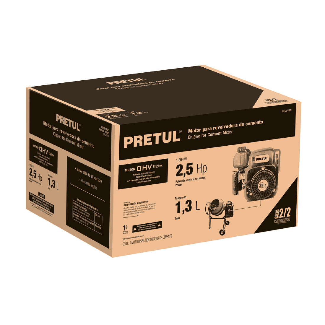 Caja de empaque de repuesto para motor RECE-160P, PRETUL