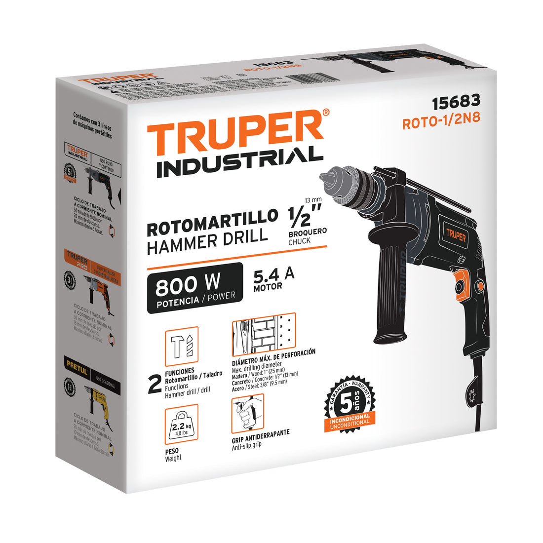 Caja de empaque de repuesto para ROTO-1/2N8, TRUPER