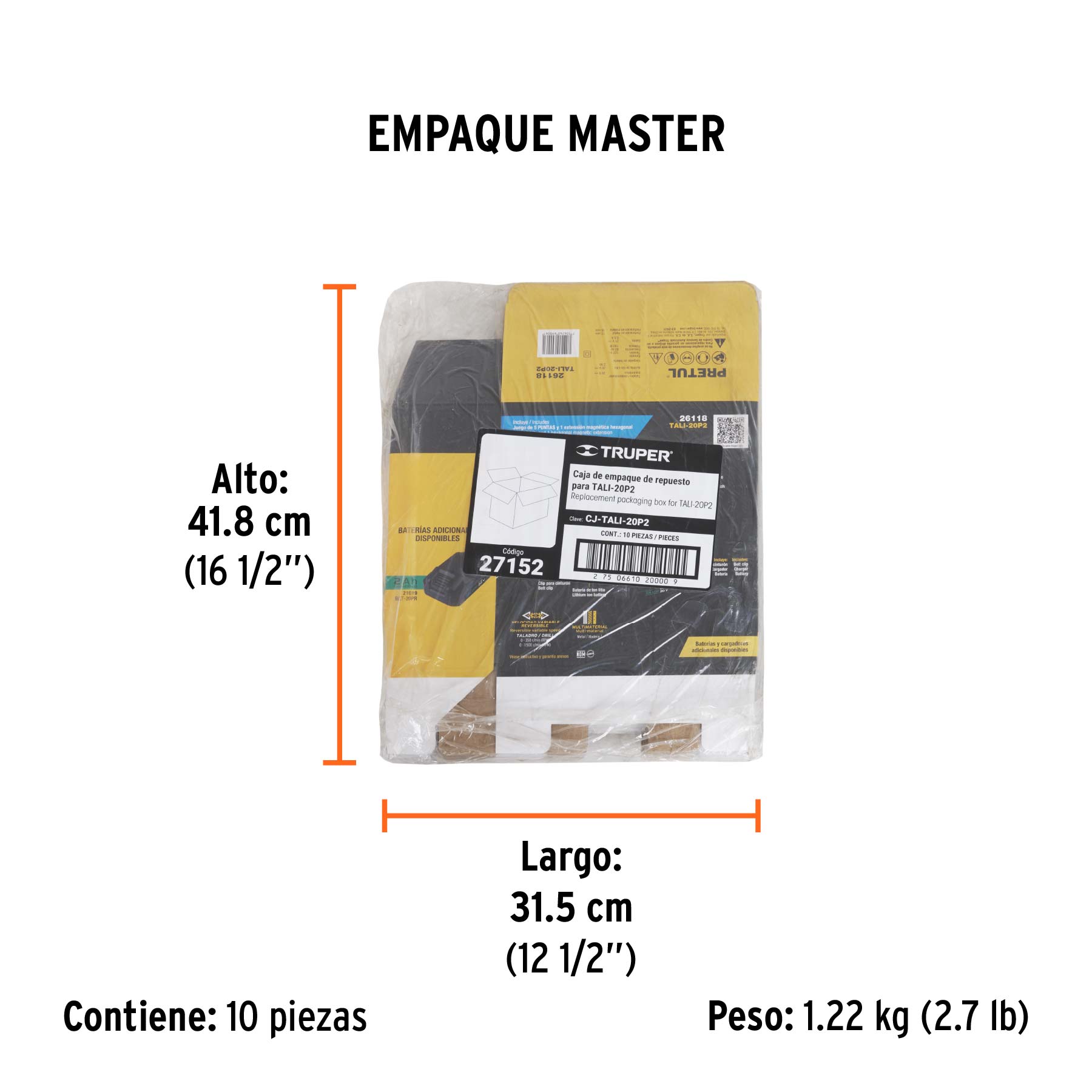 Caja de empaque de repuesto para TALI-20P2, PRETUL - Empaque