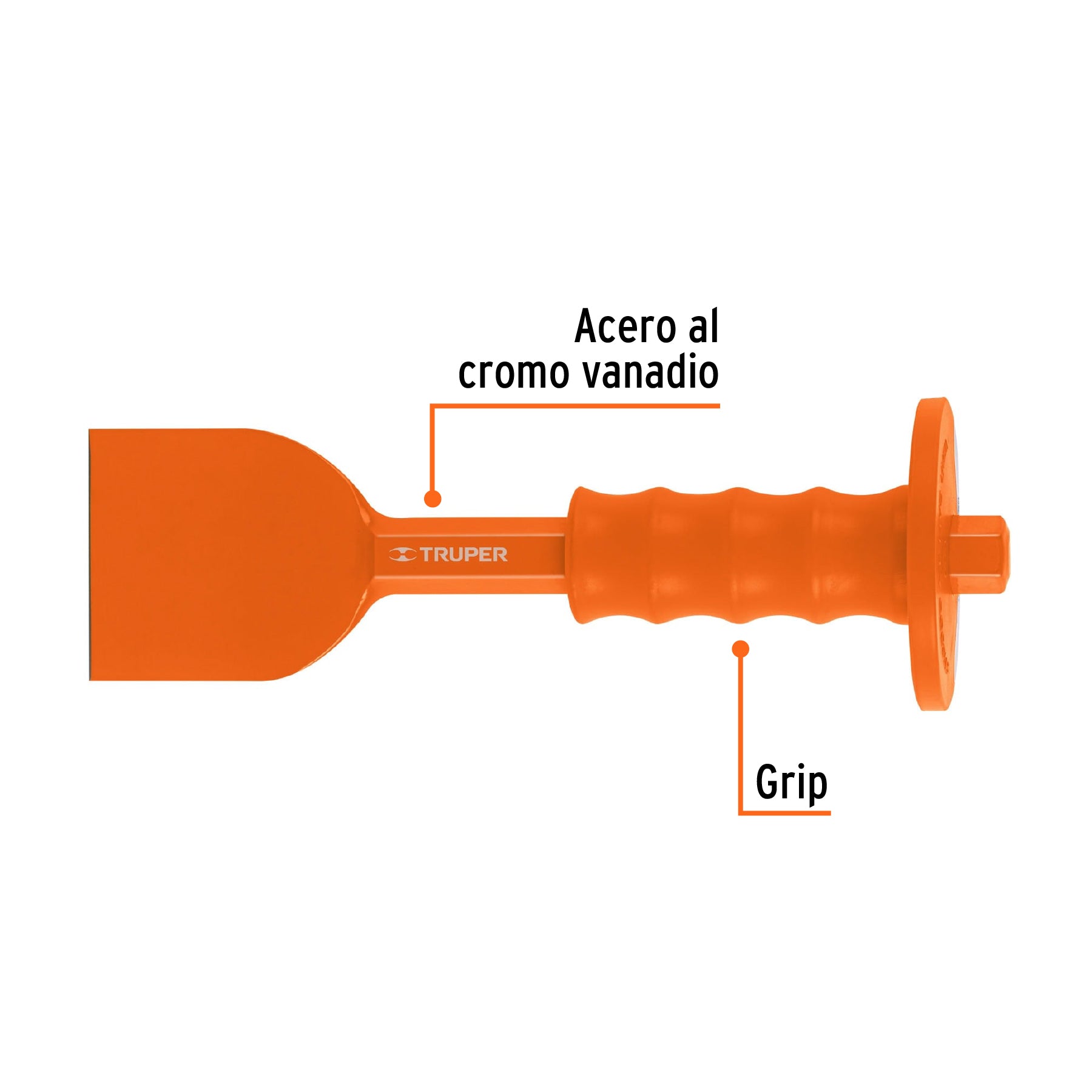 Cincel ladrillero 2-3/4 X 10" con grip, TRUPER