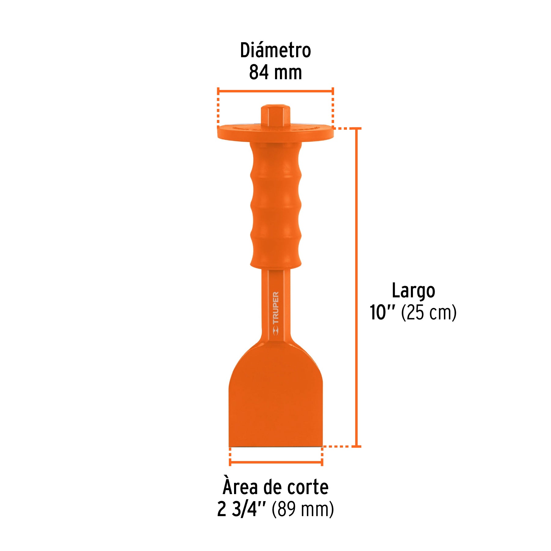 Cincel ladrillero 2-3/4 X 10" con grip, TRUPER