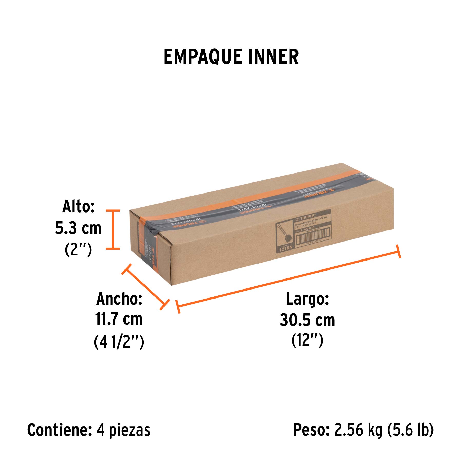 Cincel ladrillero 2-3/4 X 10", TRUPER - Empaque