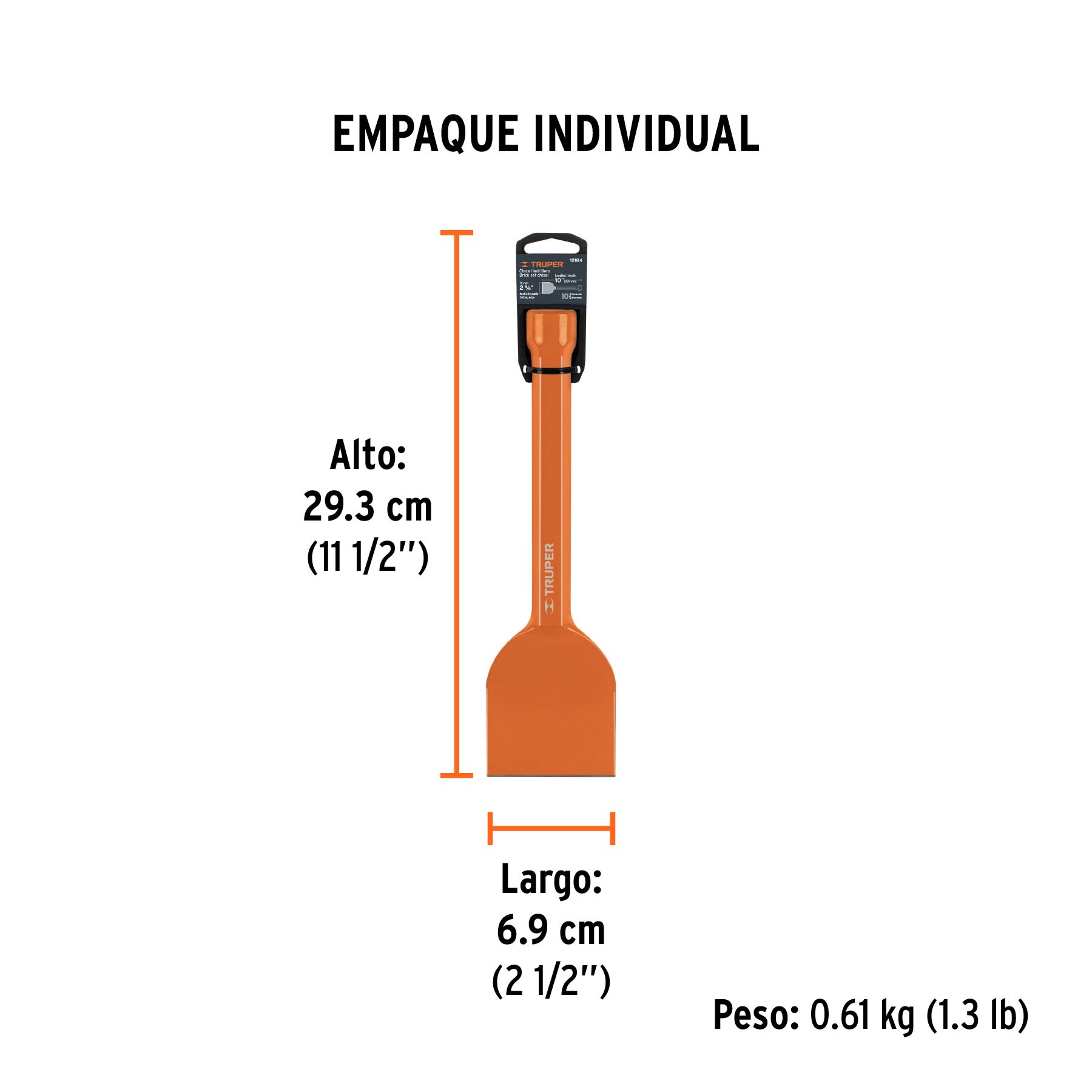 Cincel ladrillero 2-3/4 X 10", TRUPER - Empaque