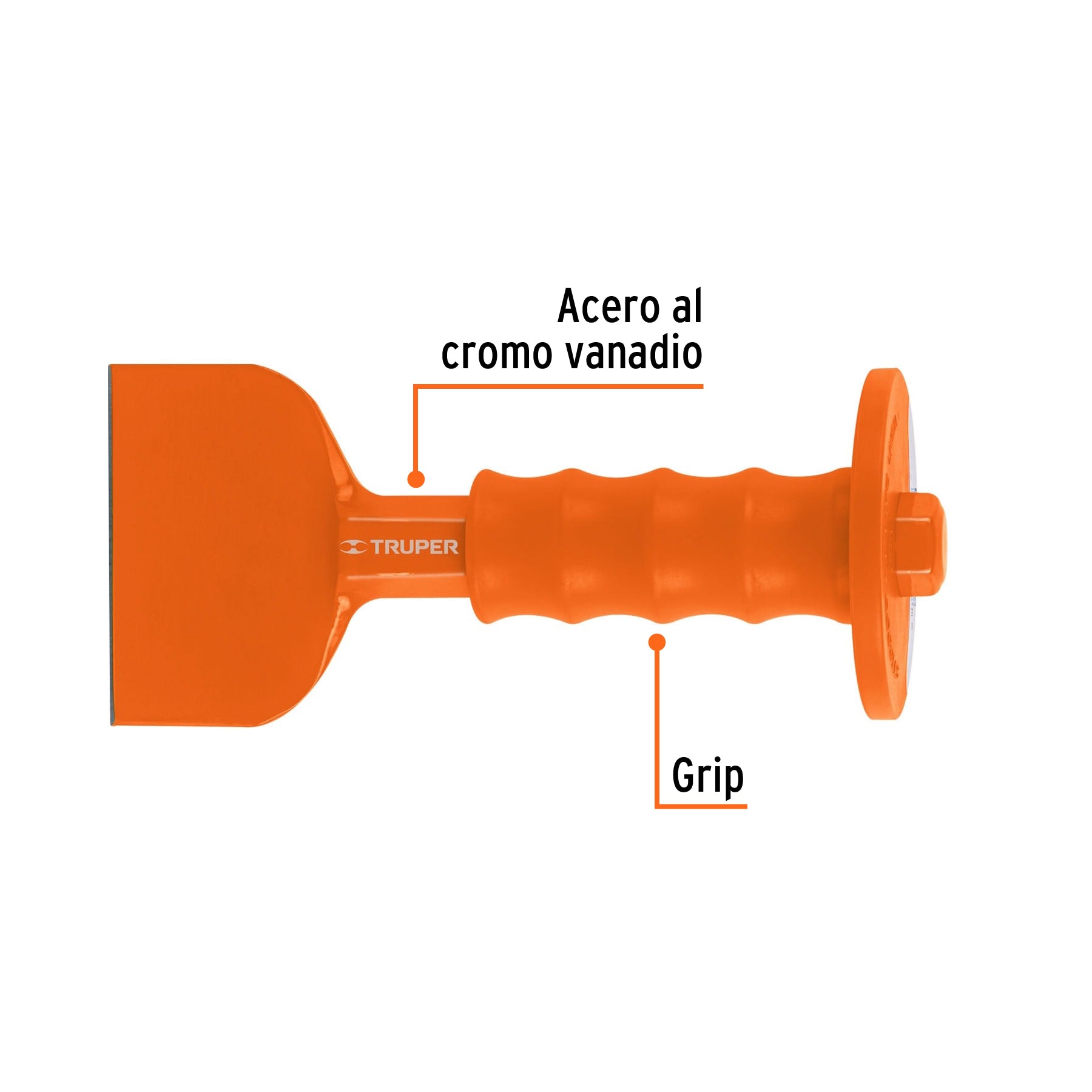 Cincel ladrillero 3-1/2 X 8" con grip, TRUPER
