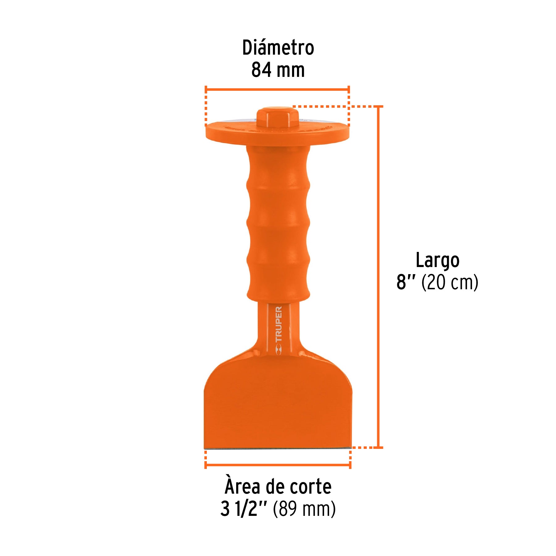 Cincel ladrillero 3-1/2 X 8" con grip, TRUPER