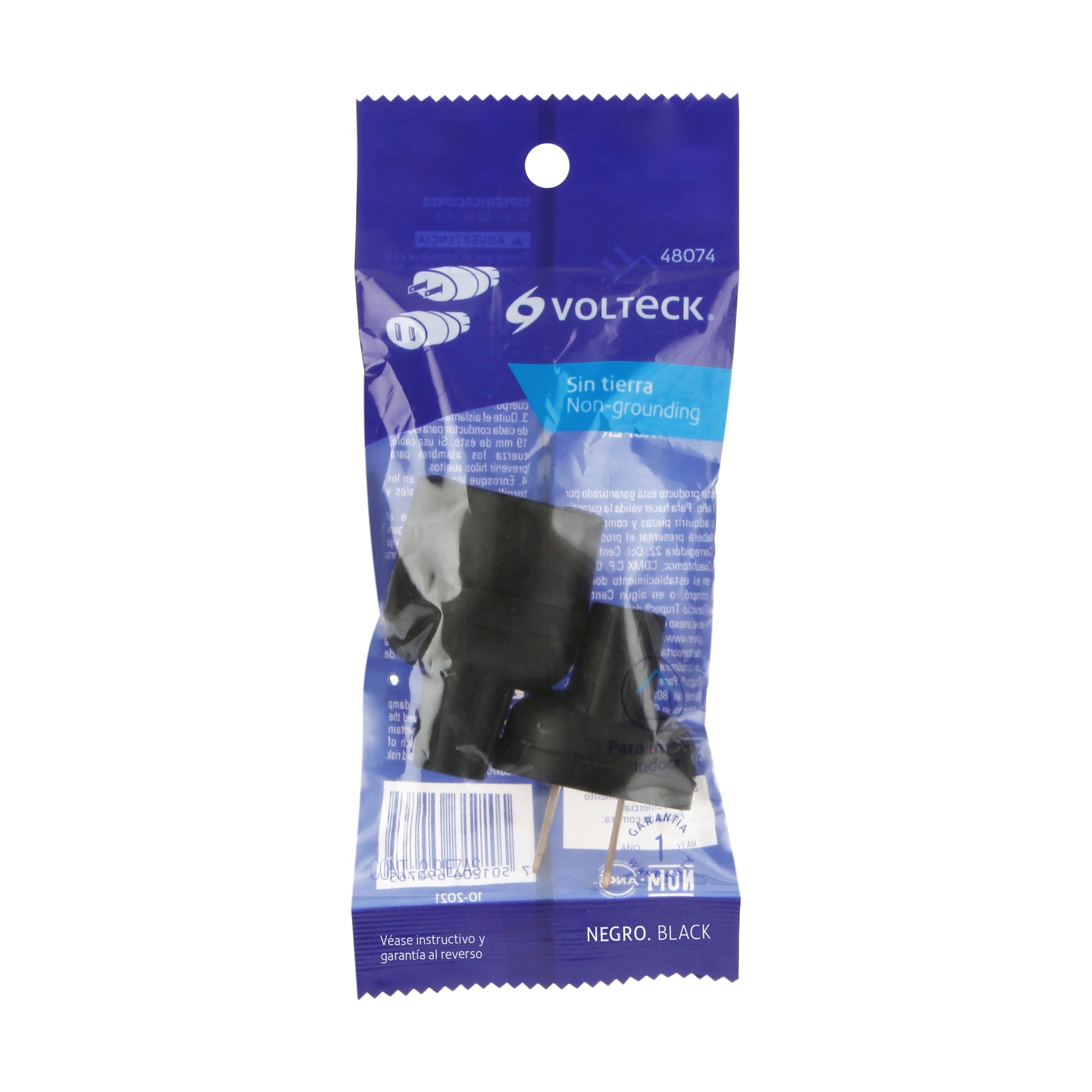 Clavija y contacto de hule, bolsa con 2 pzas, VOLTECK