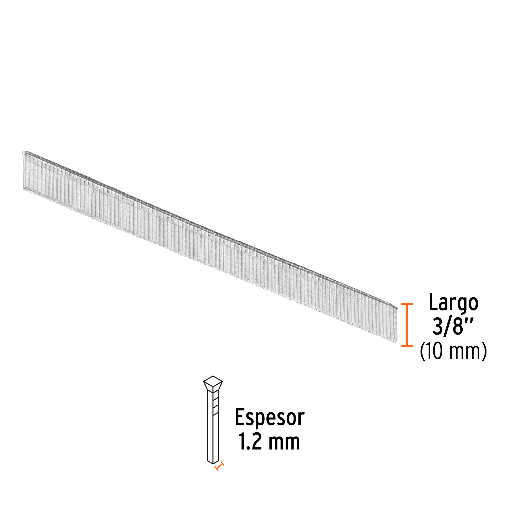 Caja con 5000 clavos calibre 18, 10 mm para CLNE-18, TRUPER