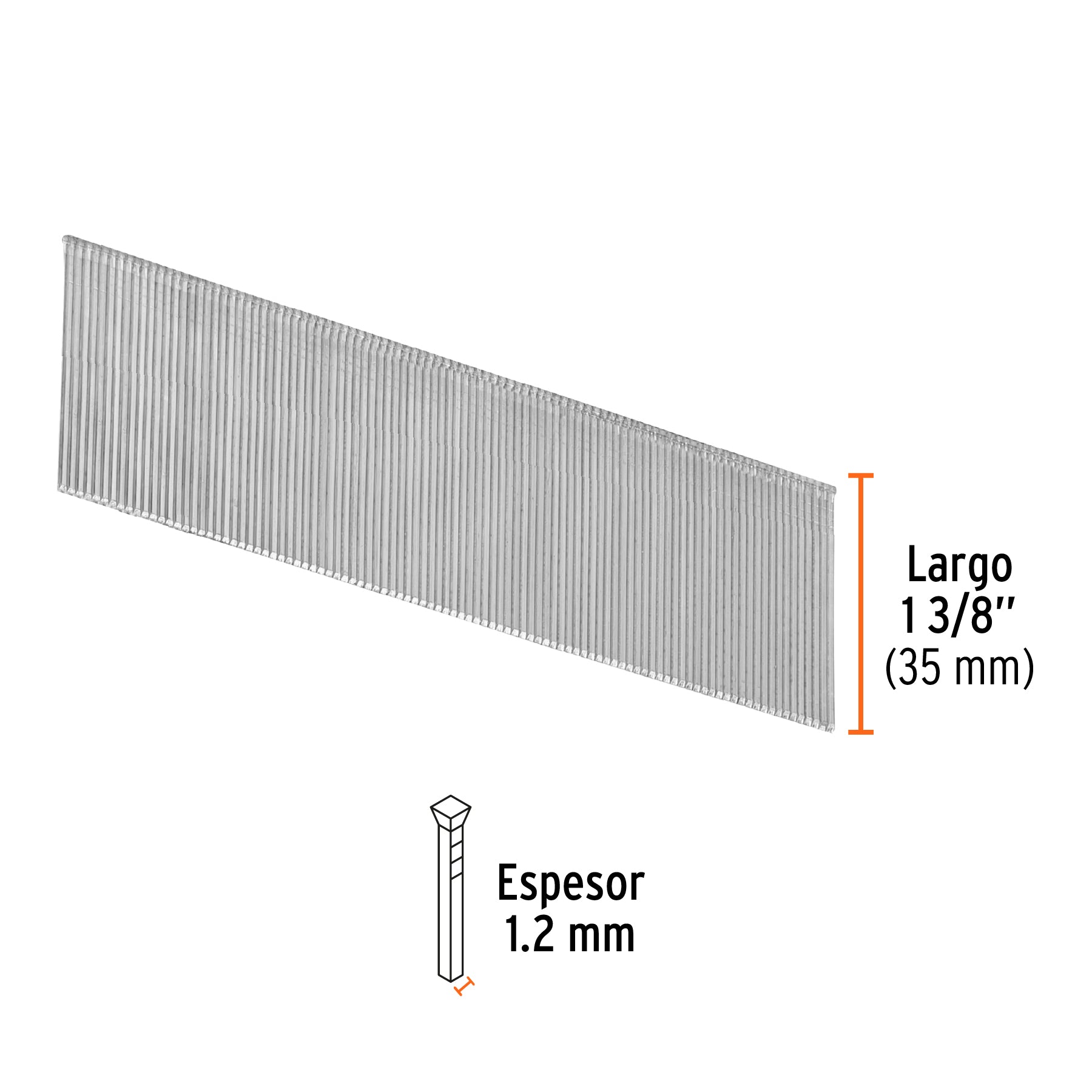 Caja con 5000 clavos calibre 18, 35 mm para CLNE-18, TRUPER