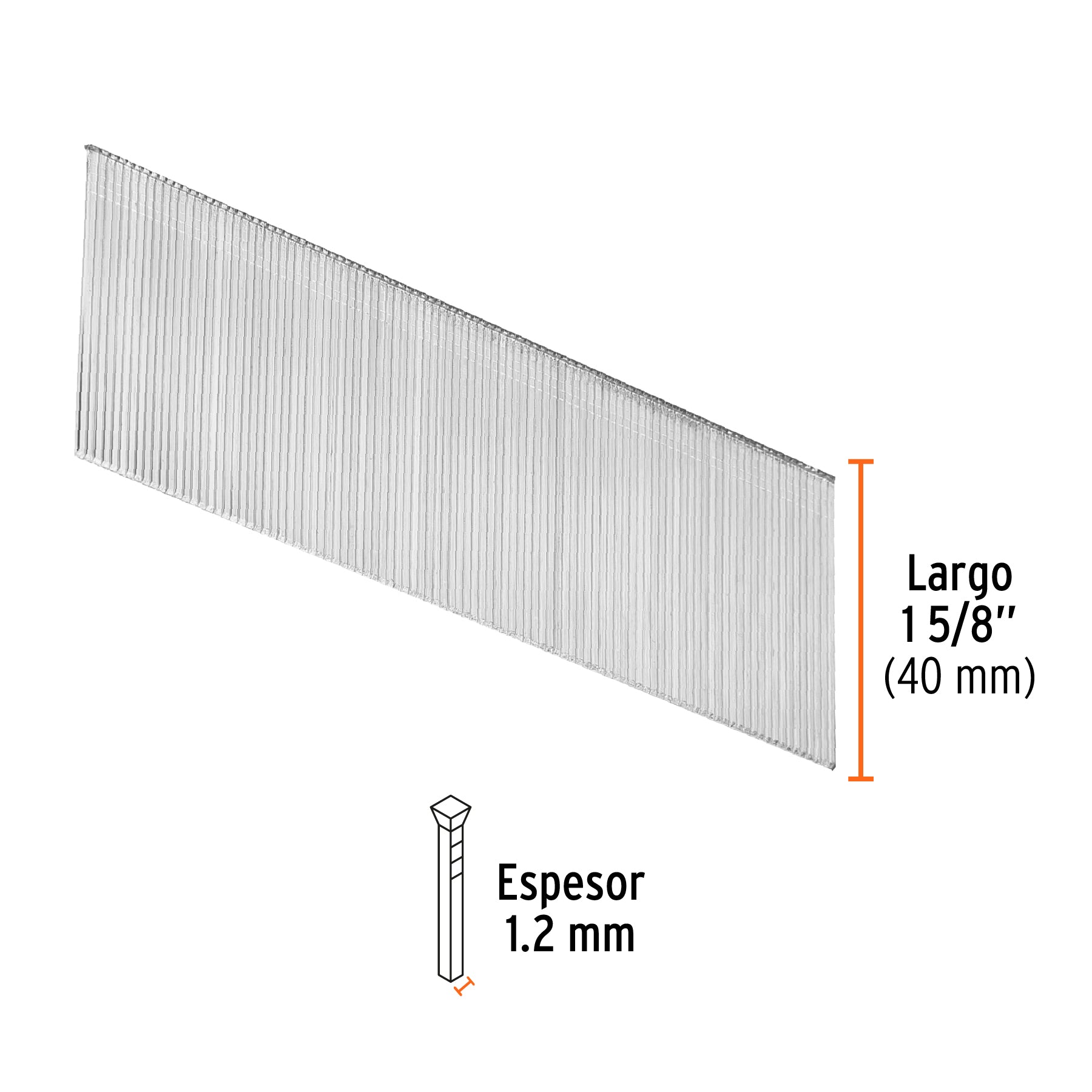 Caja con 5000 clavos calibre 18, 40 mm para CLNE-18, TRUPER