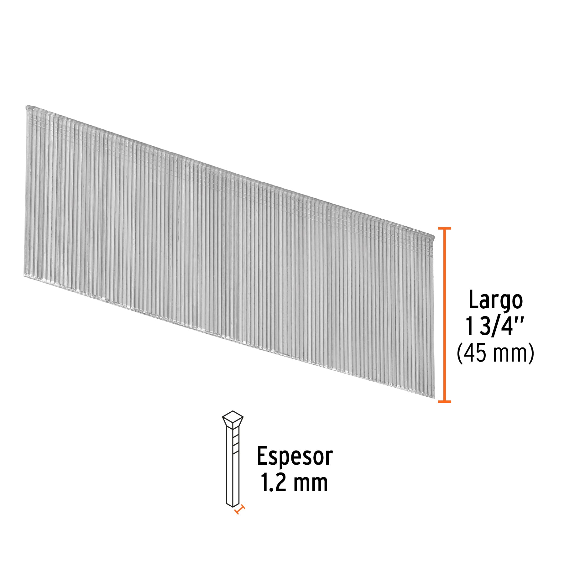 Caja con 5000 clavos calibre 18, 45 mm para CLNE-18, TRUPER