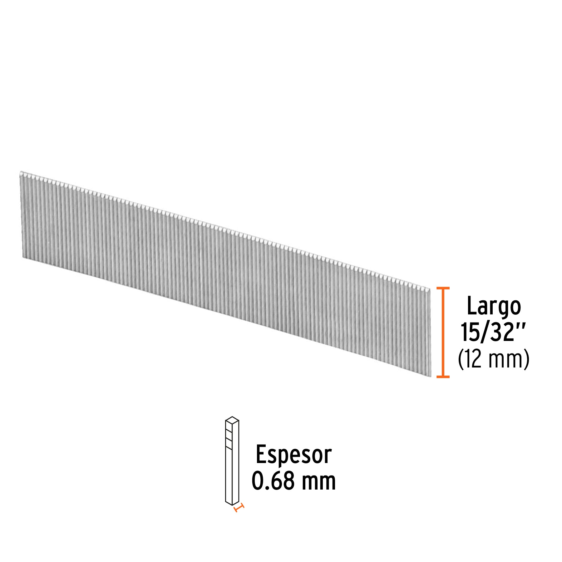 Caja con 10000 clavos calibre 23, 12mm para CLNE-23, TRUPER