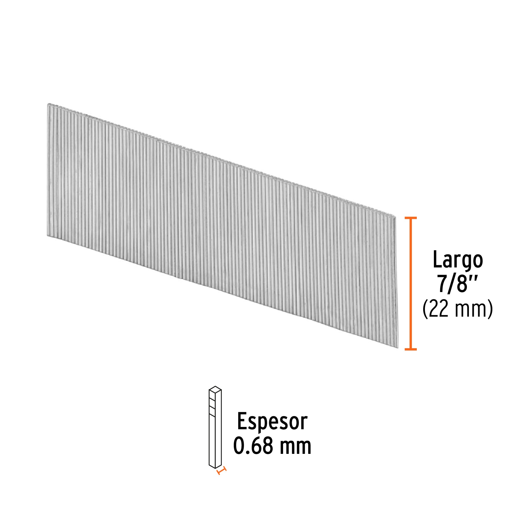 Caja con 10000 clavos calibre 23, 22 mm para CLNE-23, TRUPER