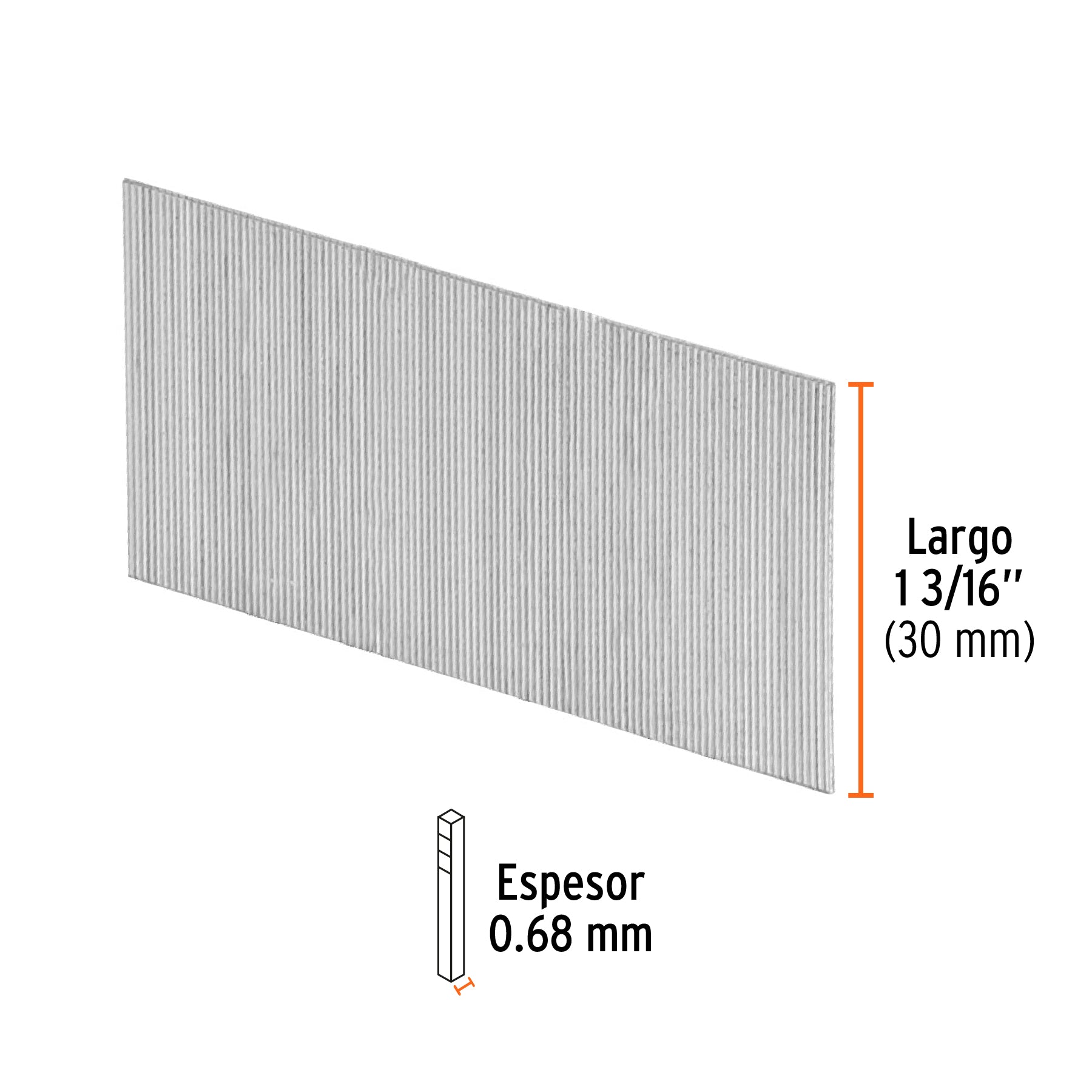 Caja con 10000 clavos calibre 23, 30 mm para CLNE-23, TRUPER