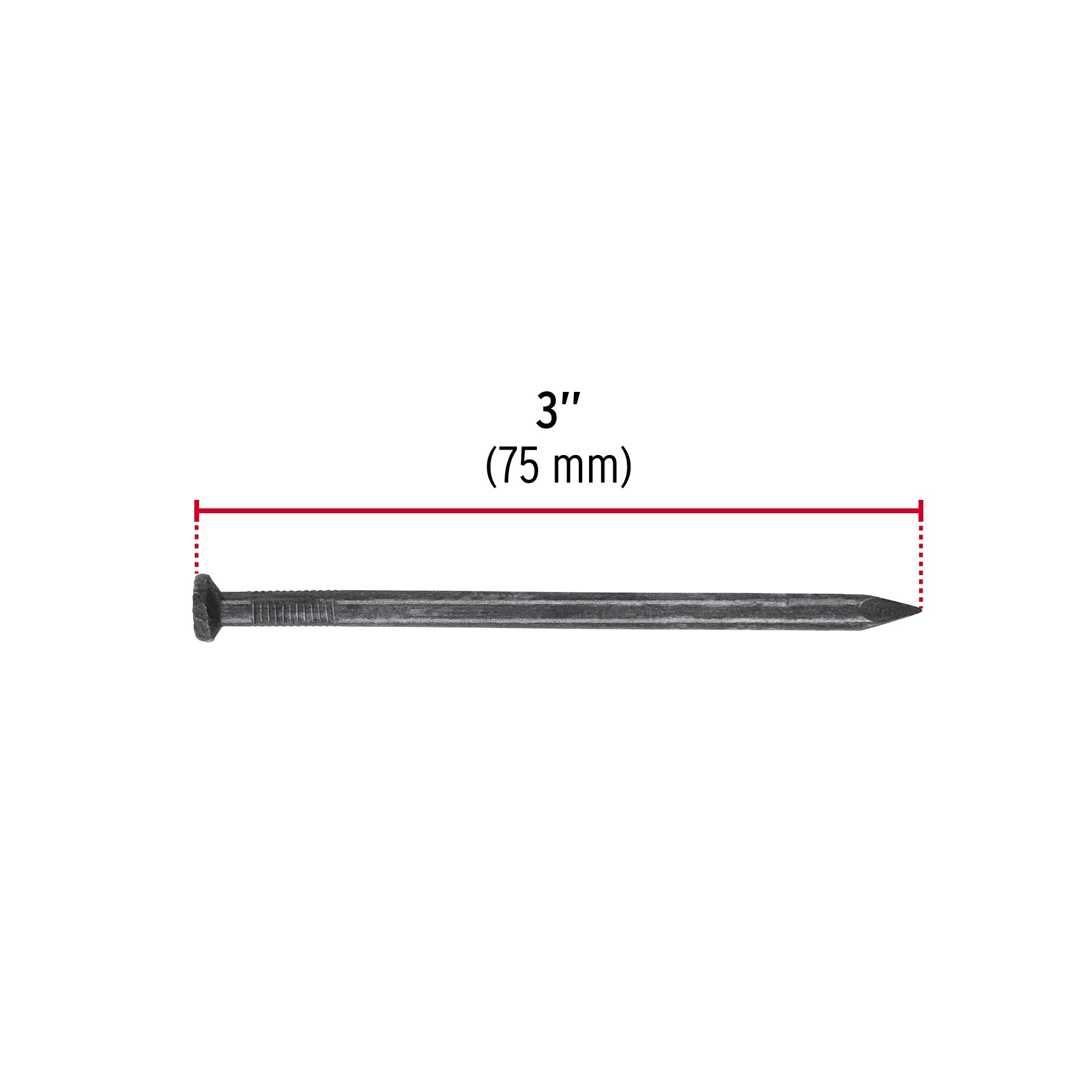 Bolsa con 1 kg de clavos para concreto negros 3", FIERO