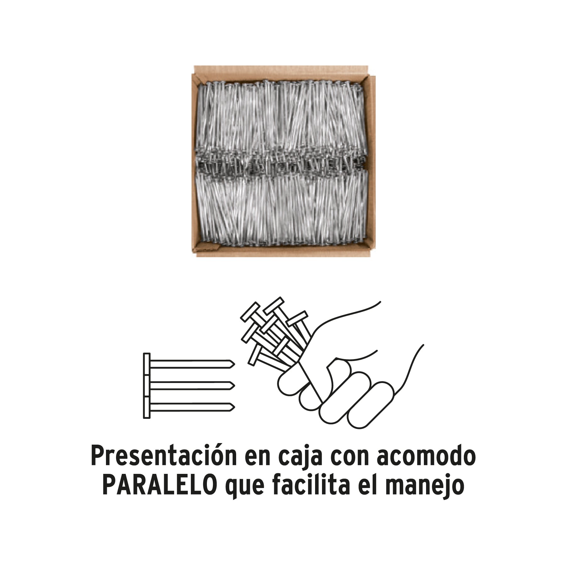 Kilo de clavos para concreto 2-1/2"galvanizado,caja de 25 kg