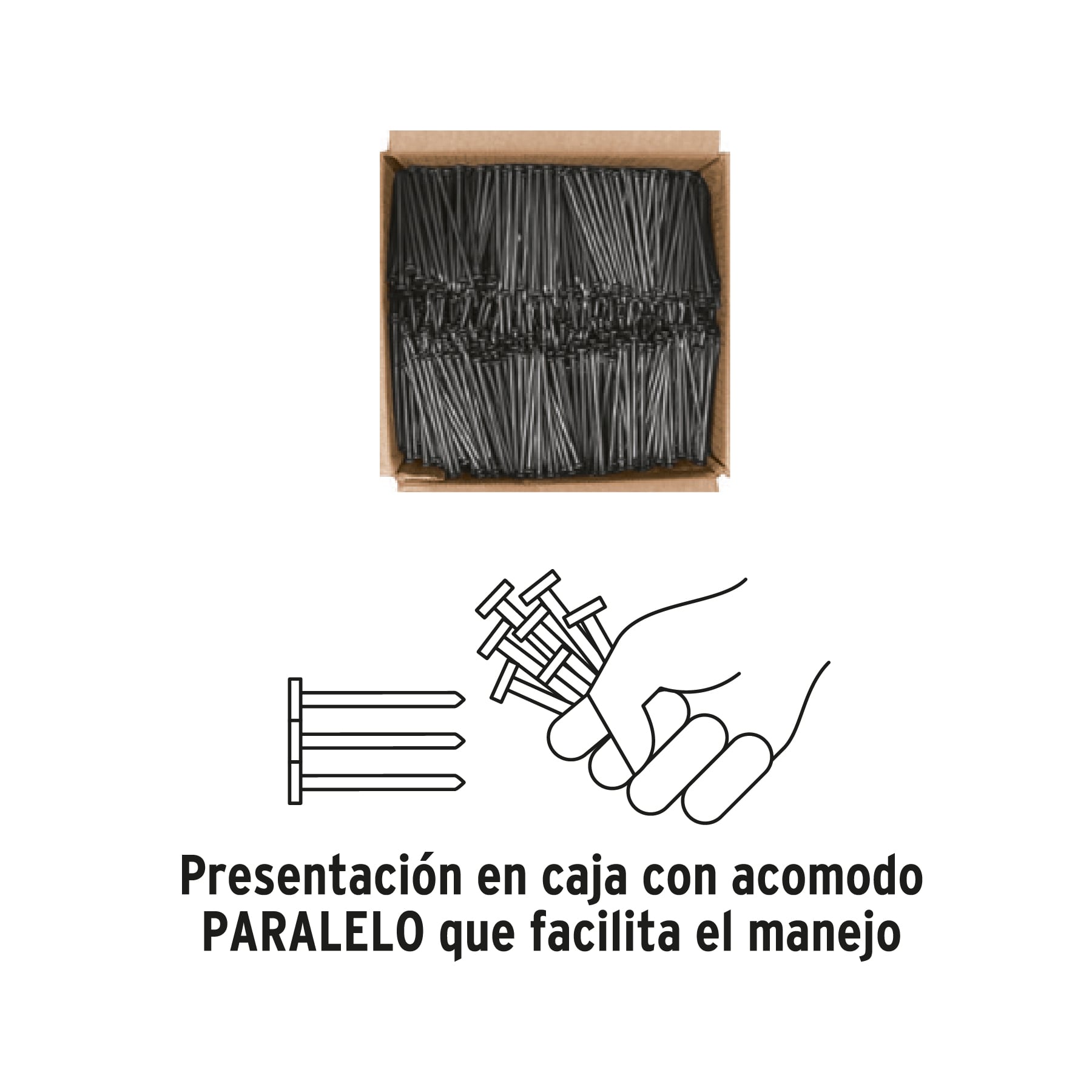 Kilo de clavos para concreto 3-1/2" negros, caja de 25 kg