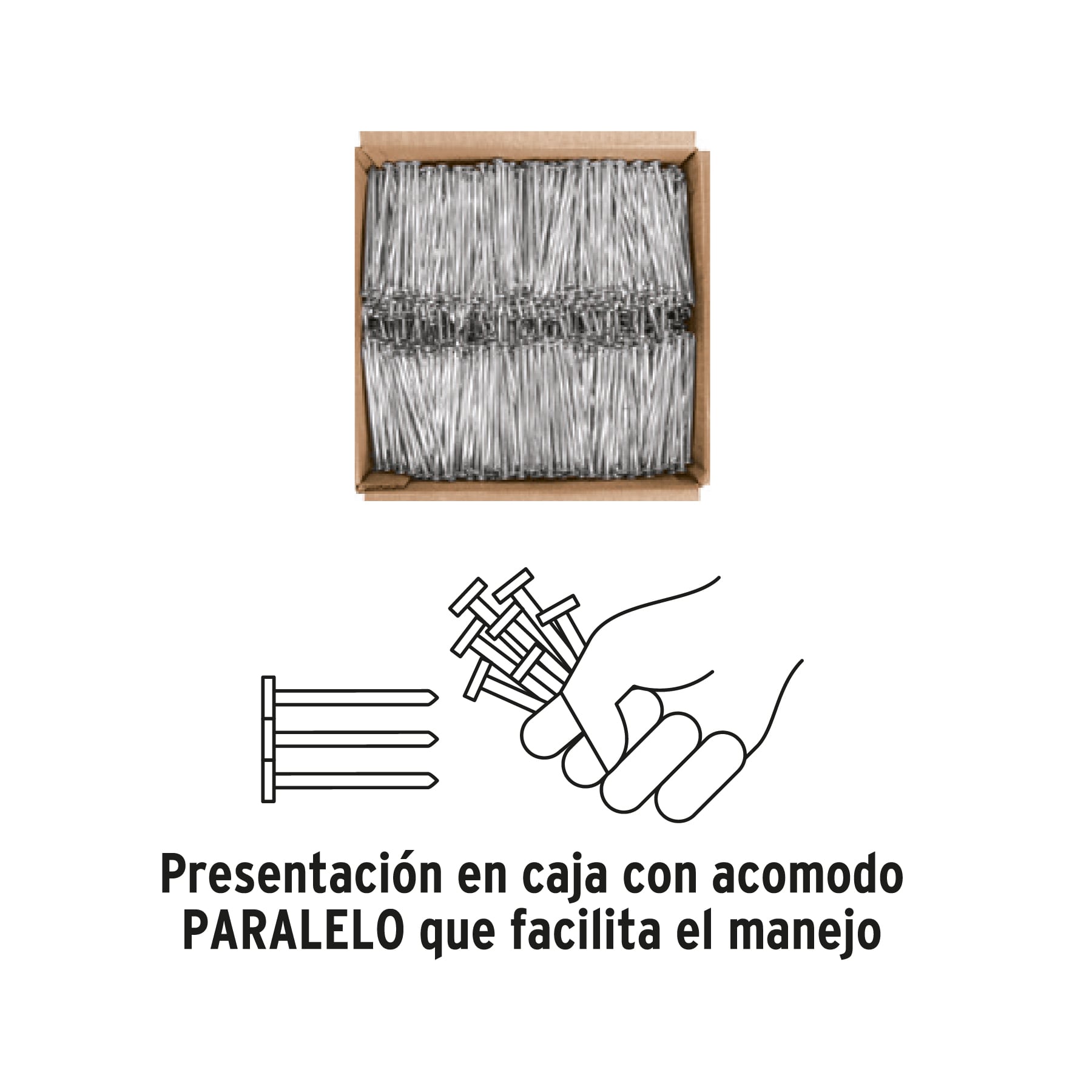 Kilo de clavos para concreto 3" galvanizado, caja de 25 kg