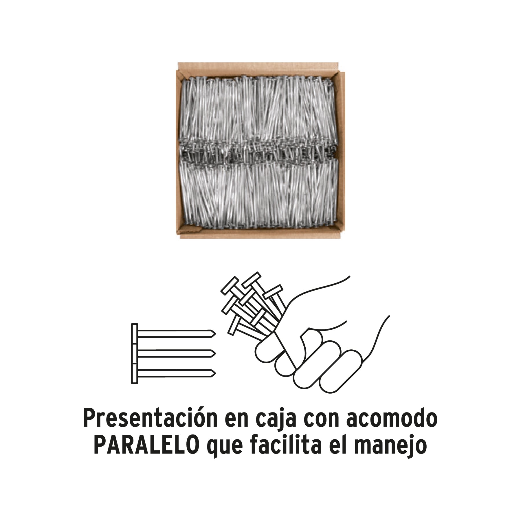 Kilo de clavos para concreto 4" galvanizado, caja de 25 kg