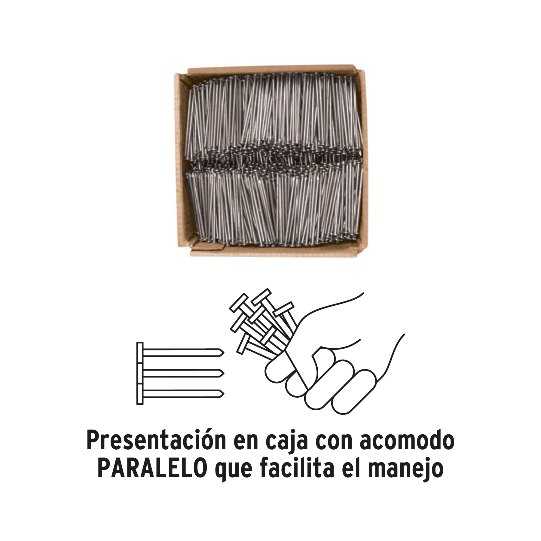 Kilo de clavo standard 2-1/2" con cabeza en caja de 25 kg
