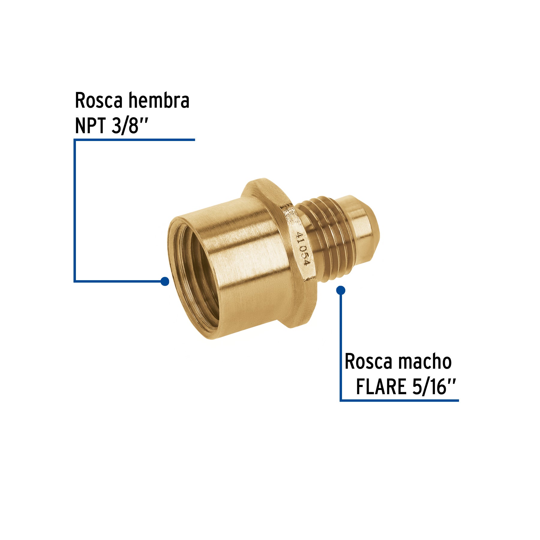 Niple campana de latón de 5/16" X 3/8", FOSET