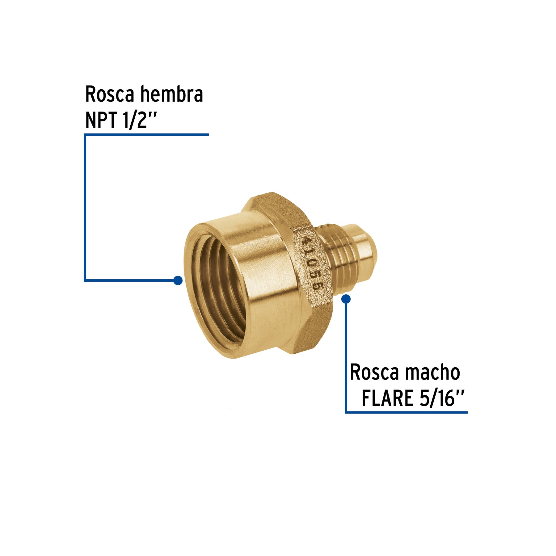 Niple campana de latón de 5/16" X 1/2", FOSET