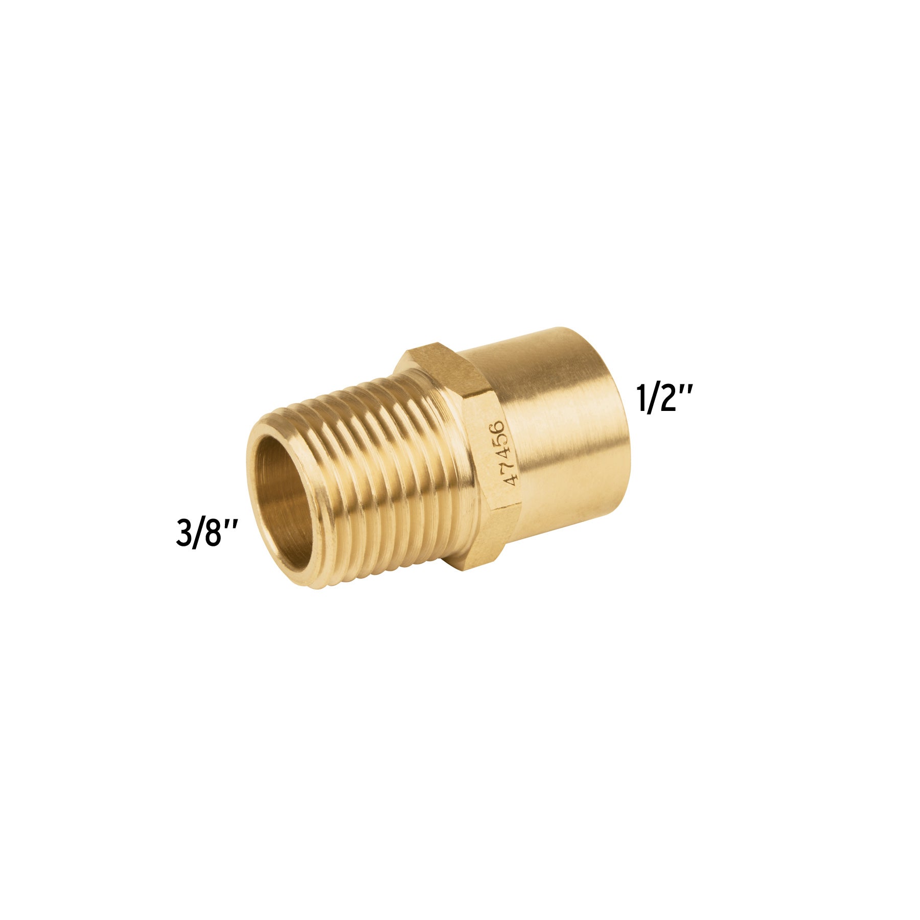 Conector NPT soldable de latón, 1/2" X 3/8", FOSET