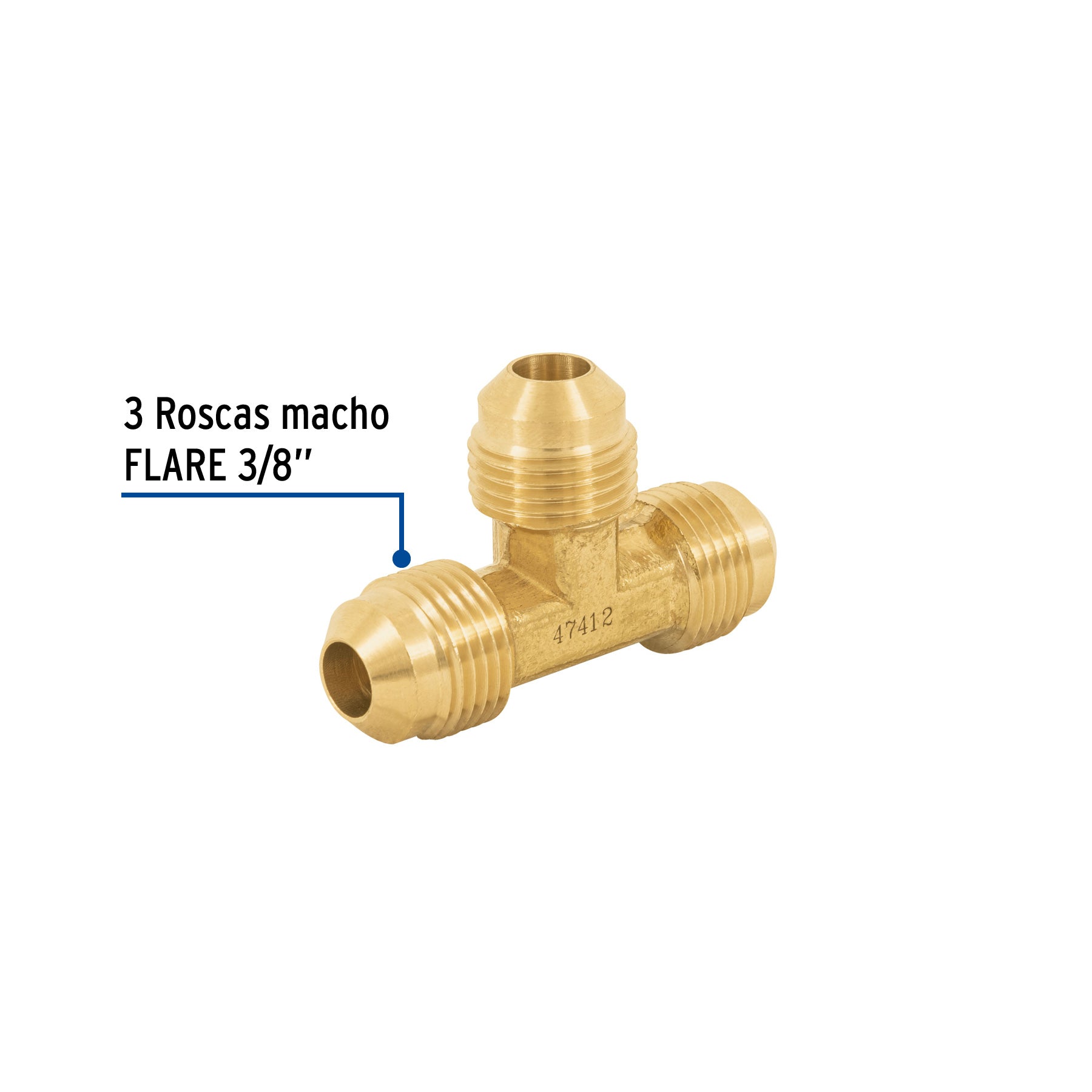 Tee unión de latón 3/8", FOSET