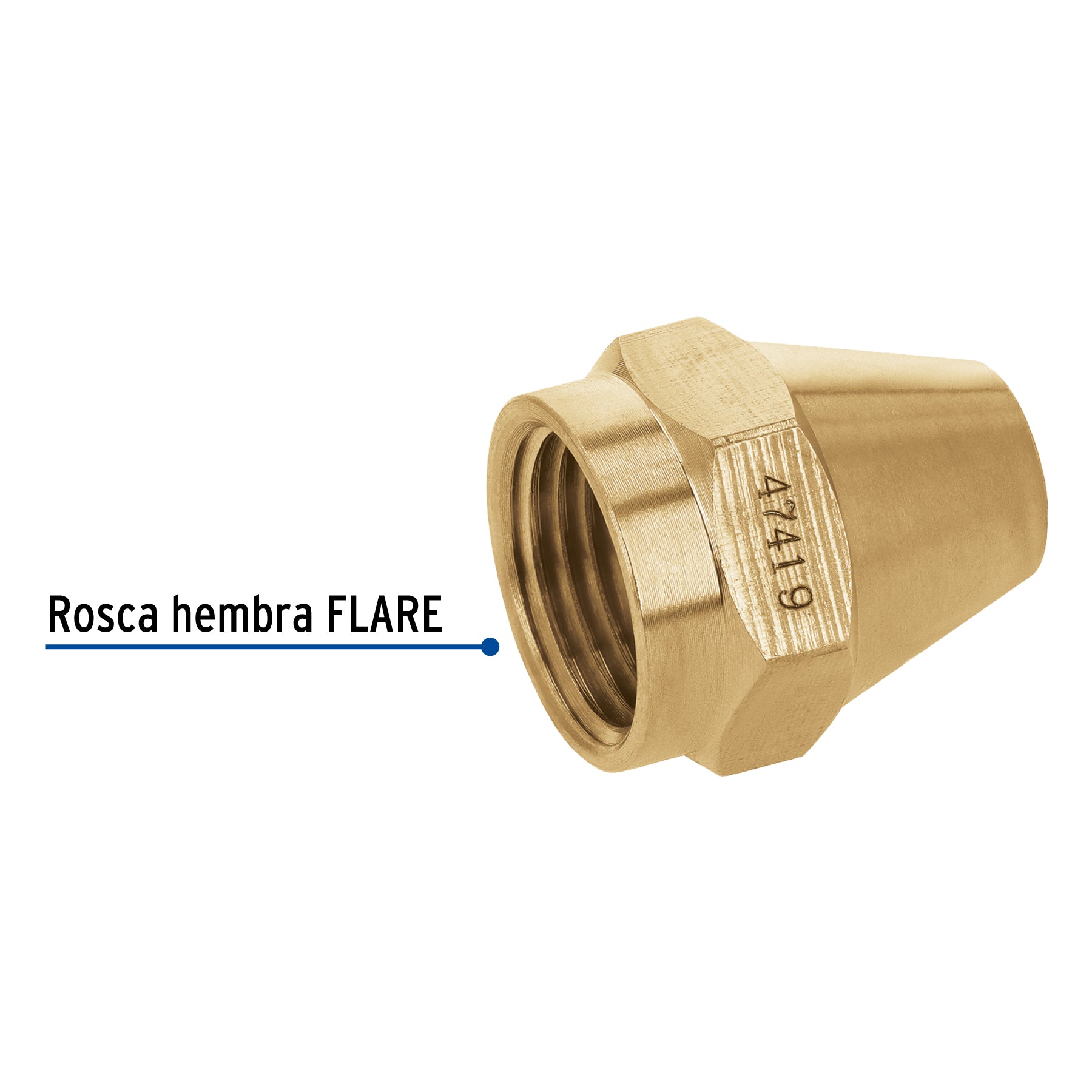Tuerca cónica de latón 3/8", FOSET
