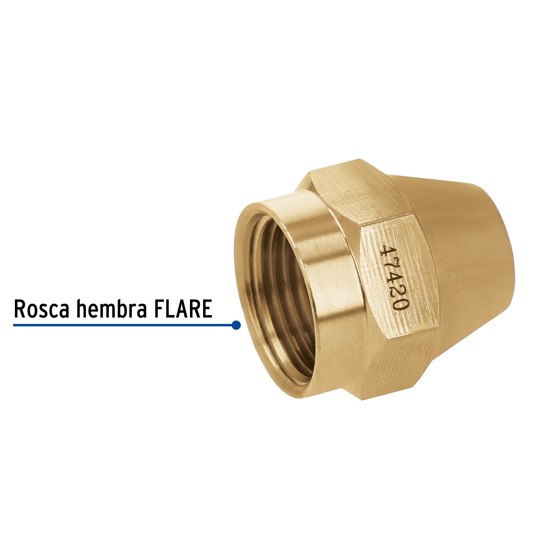 Tuerca cónica de latón 1/2", FOSET