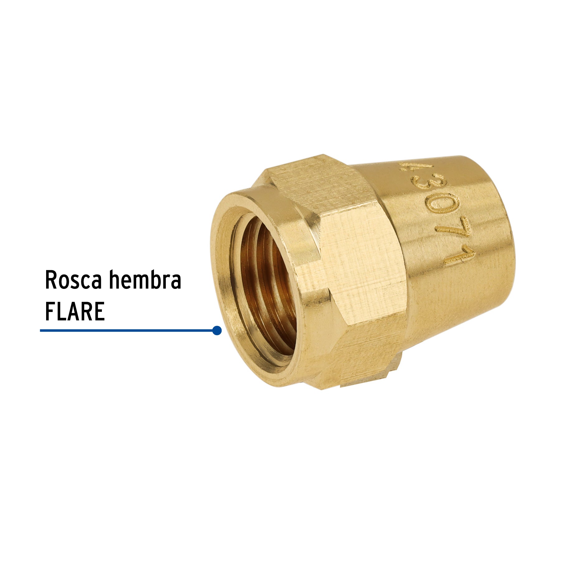 Tuerca cónica de latón 1/4", FOSET