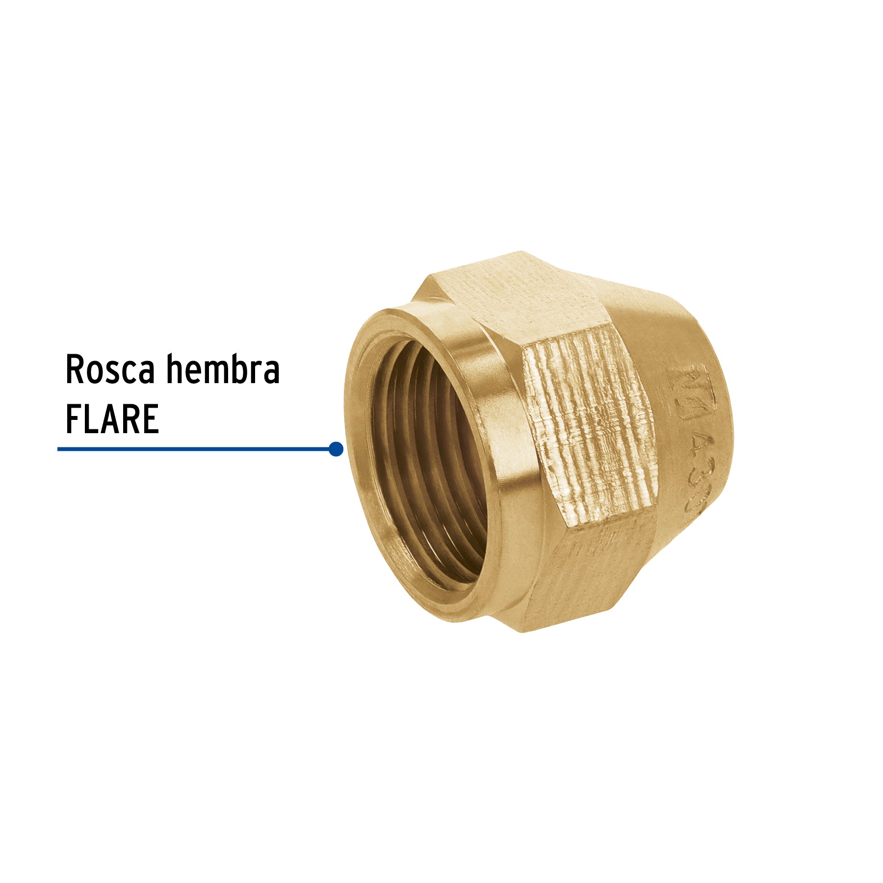 Tuerca cónica reducida de latón 3/8" x 5/16", FOSET