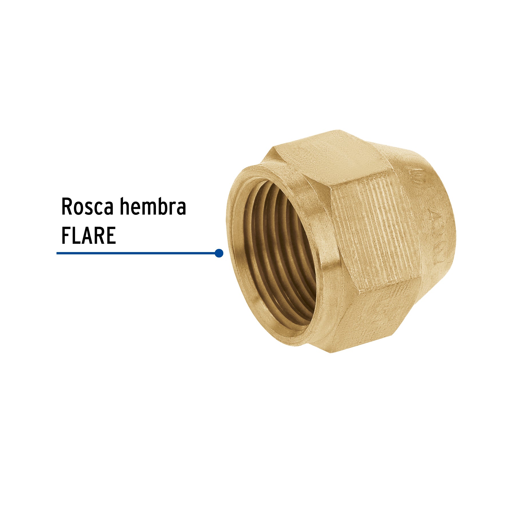 Tuerca cónica reducida de latón 1/2" x 3/8", FOSET