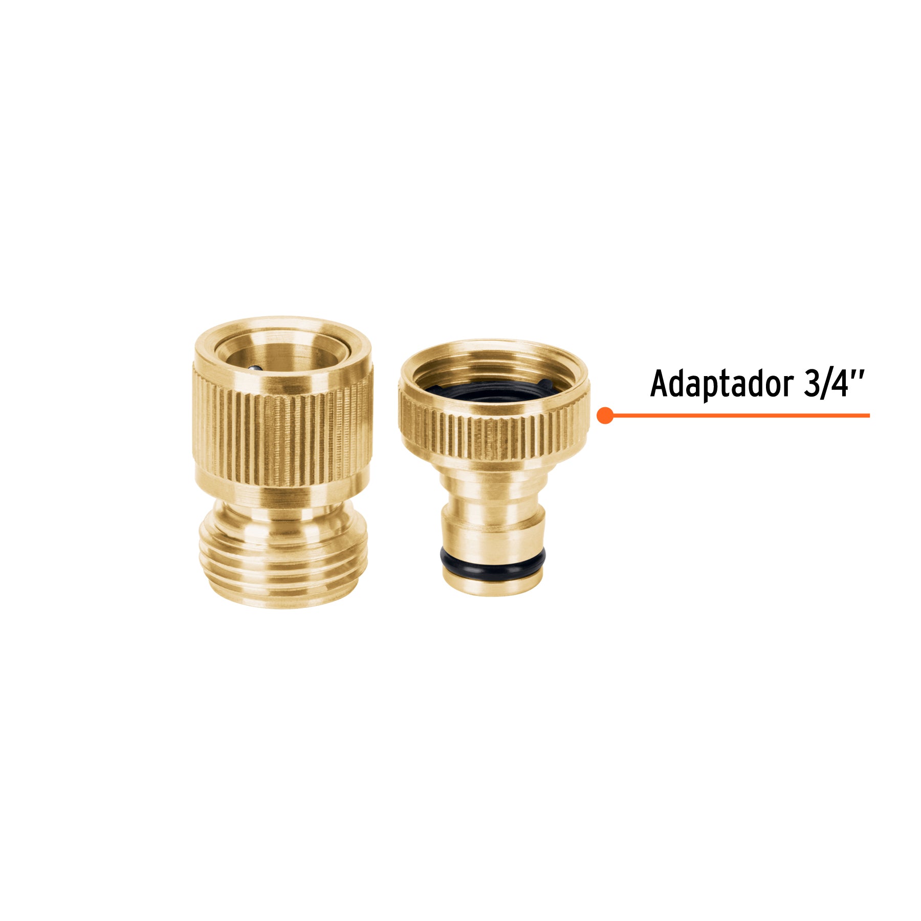 Conector 3/4" rápido de latón grifo-manguera sistema click