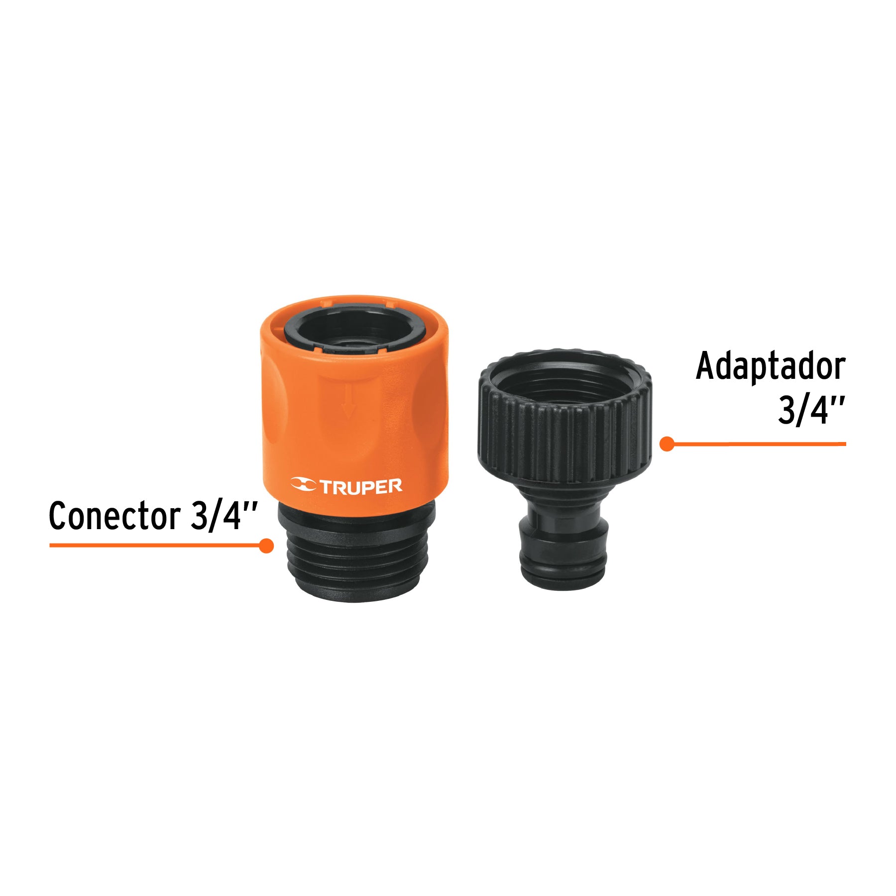 Conector 3/4" rápido de ABS grifo-manguera sistema click