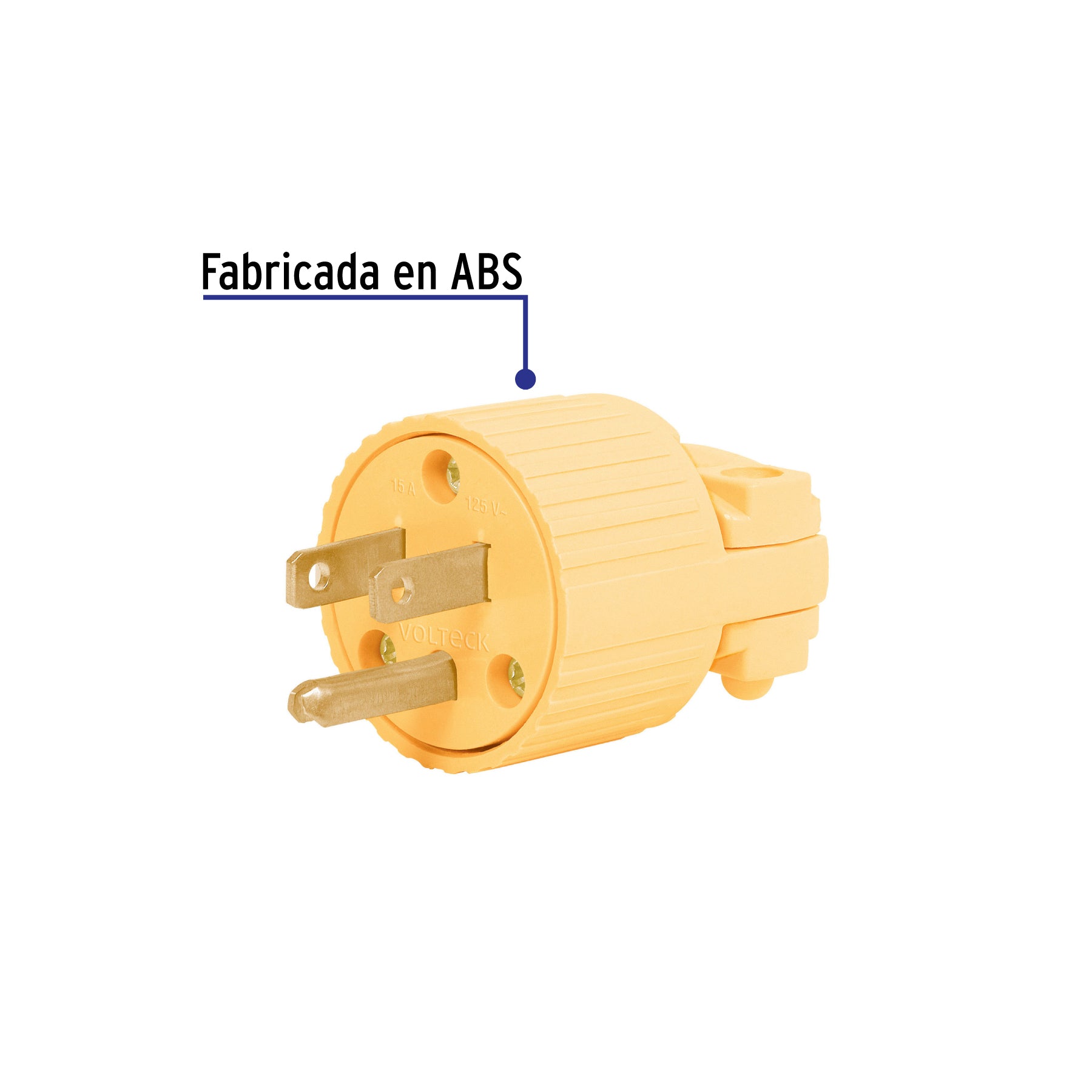 Clavija industrial plástica aterrizada, 2 polos+tierra