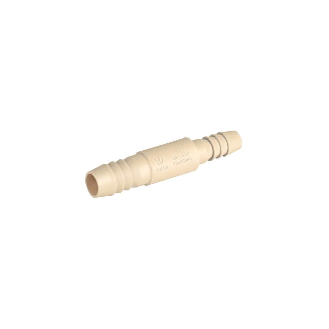 Cople reducido inserción de 3/4" x 1/2" de polipropileno